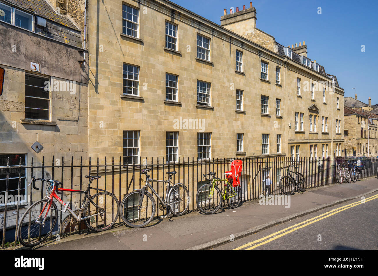 United Kingdom, Somerset, Bath, bicycle parking at Grove Street