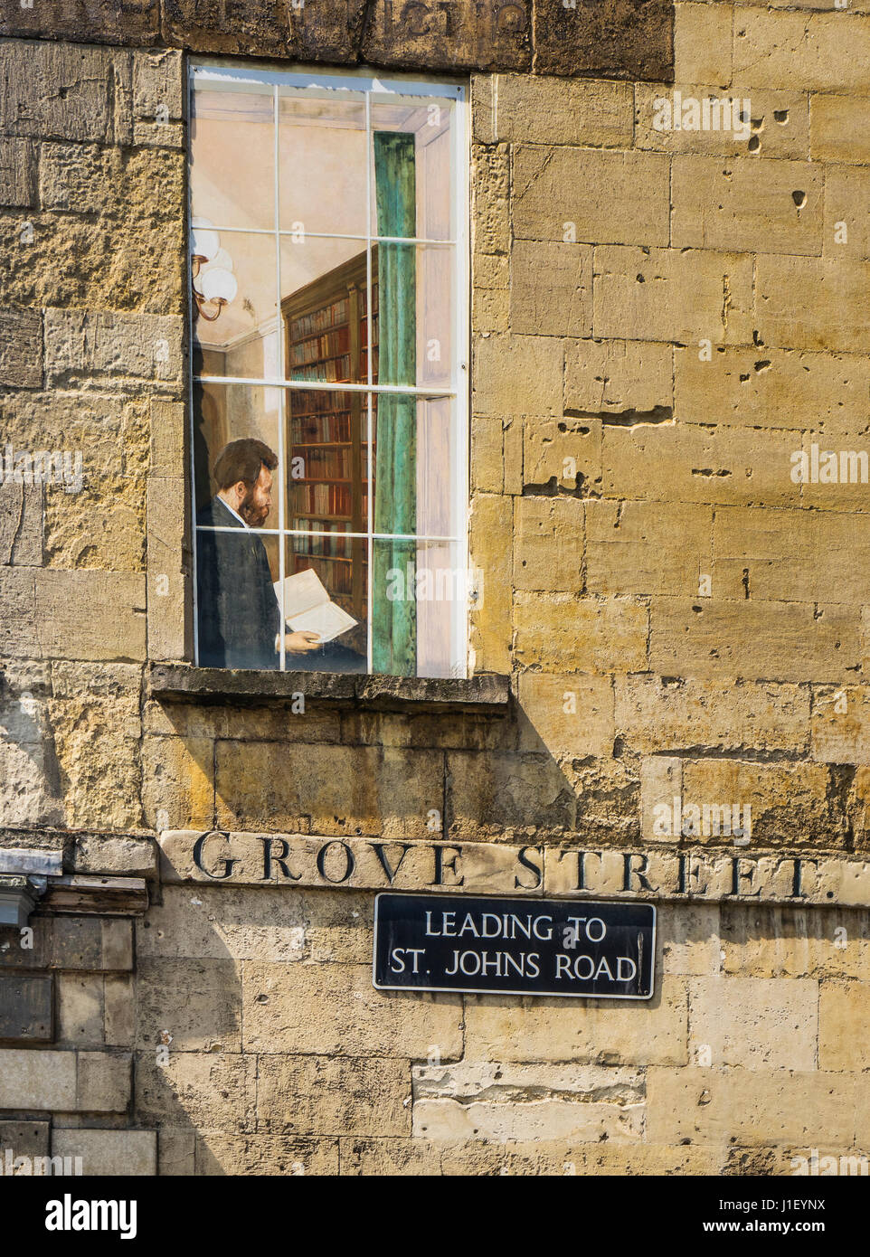 United Kingdom, Somerset, Bath, Bathwick, mockup window at Grove Street Stock Photo