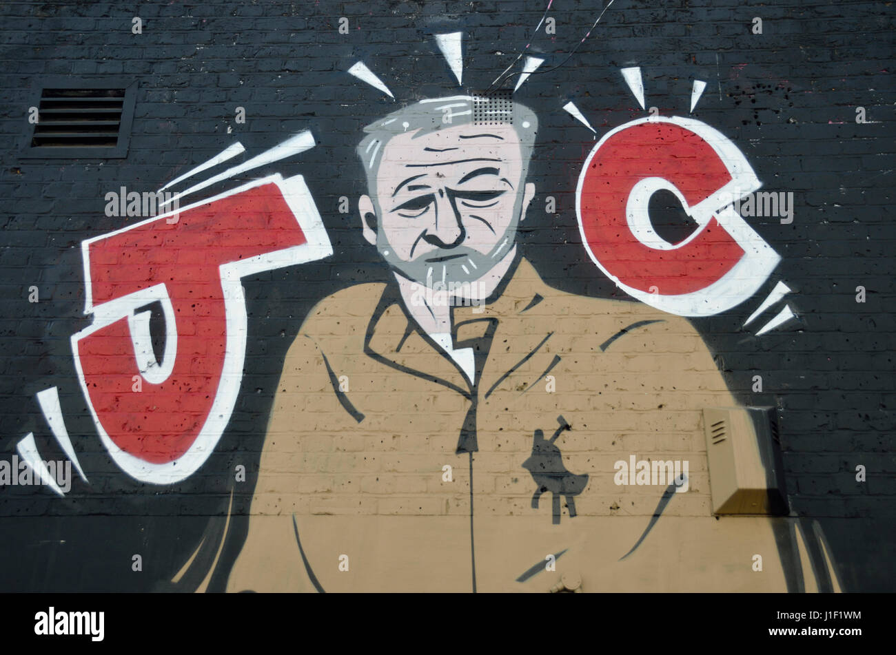 Jeremy Corbyn JC mural painting on a wall Stock Photo - Alamy