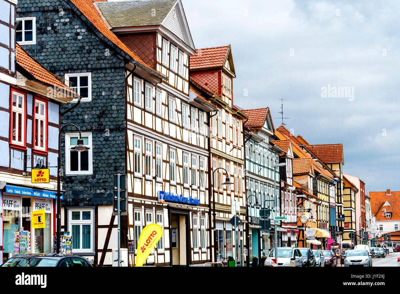 Luechow, lower saxony, street scene; Lüchow im Wendland, Niedersachsen Stock Photo