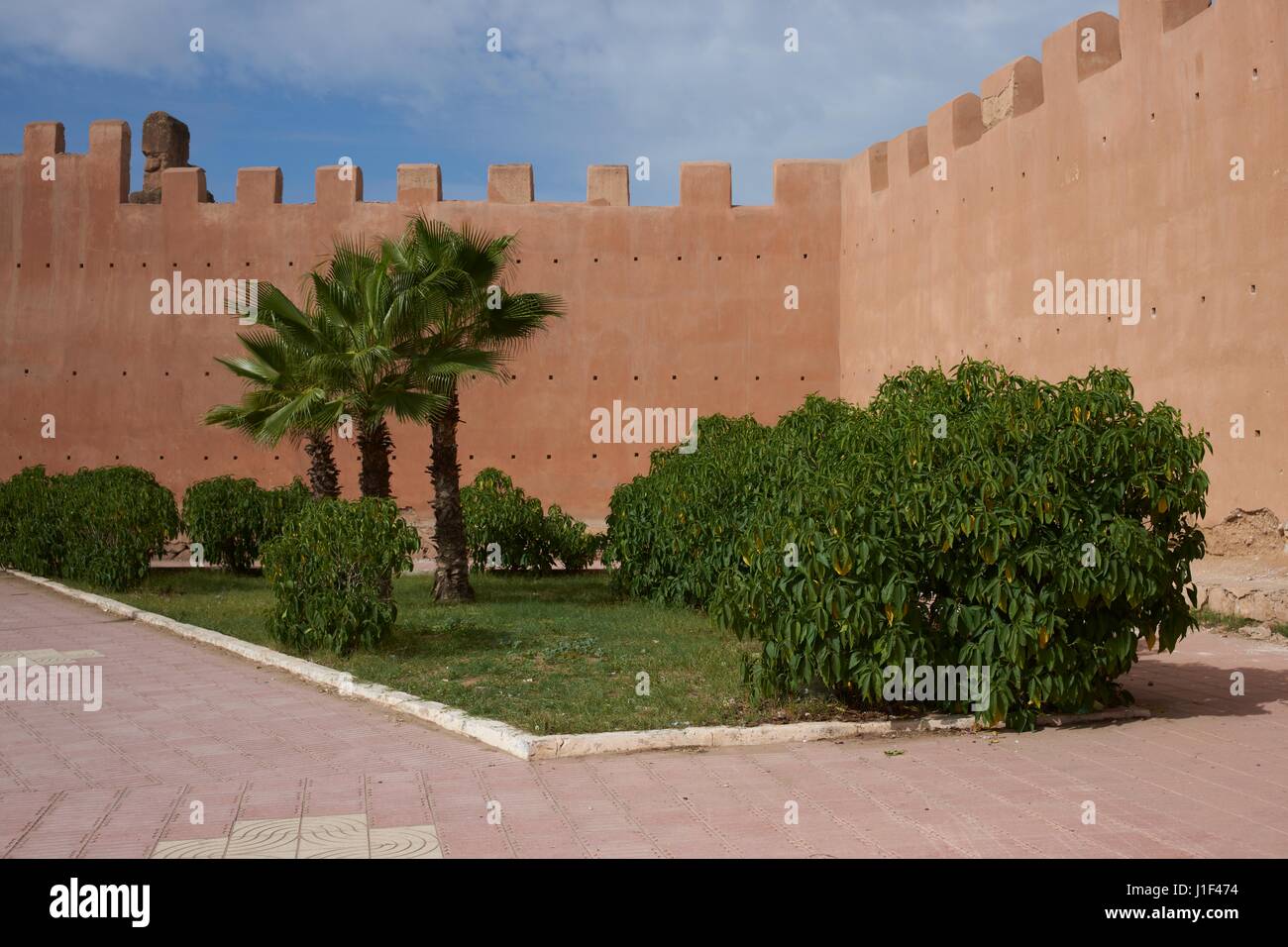 Historic City Walls of the ancient trading town of Taroudant in Morocco Stock Photo