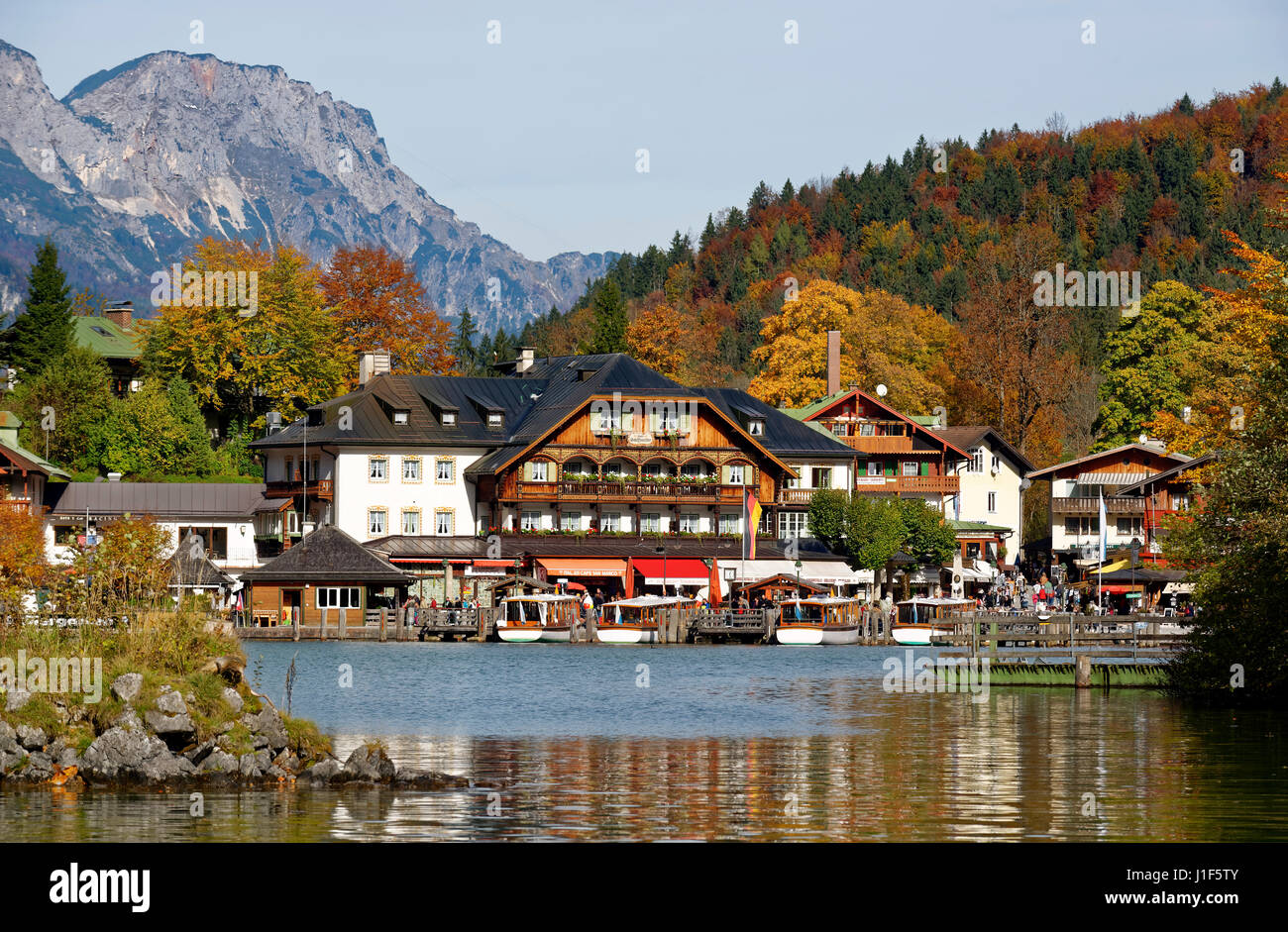 Hotel Schiffmeister, Schönau am Koenigssee, Berchtesgadener Land District, Upper Bavaria, Bavaria, Germany Stock Photo