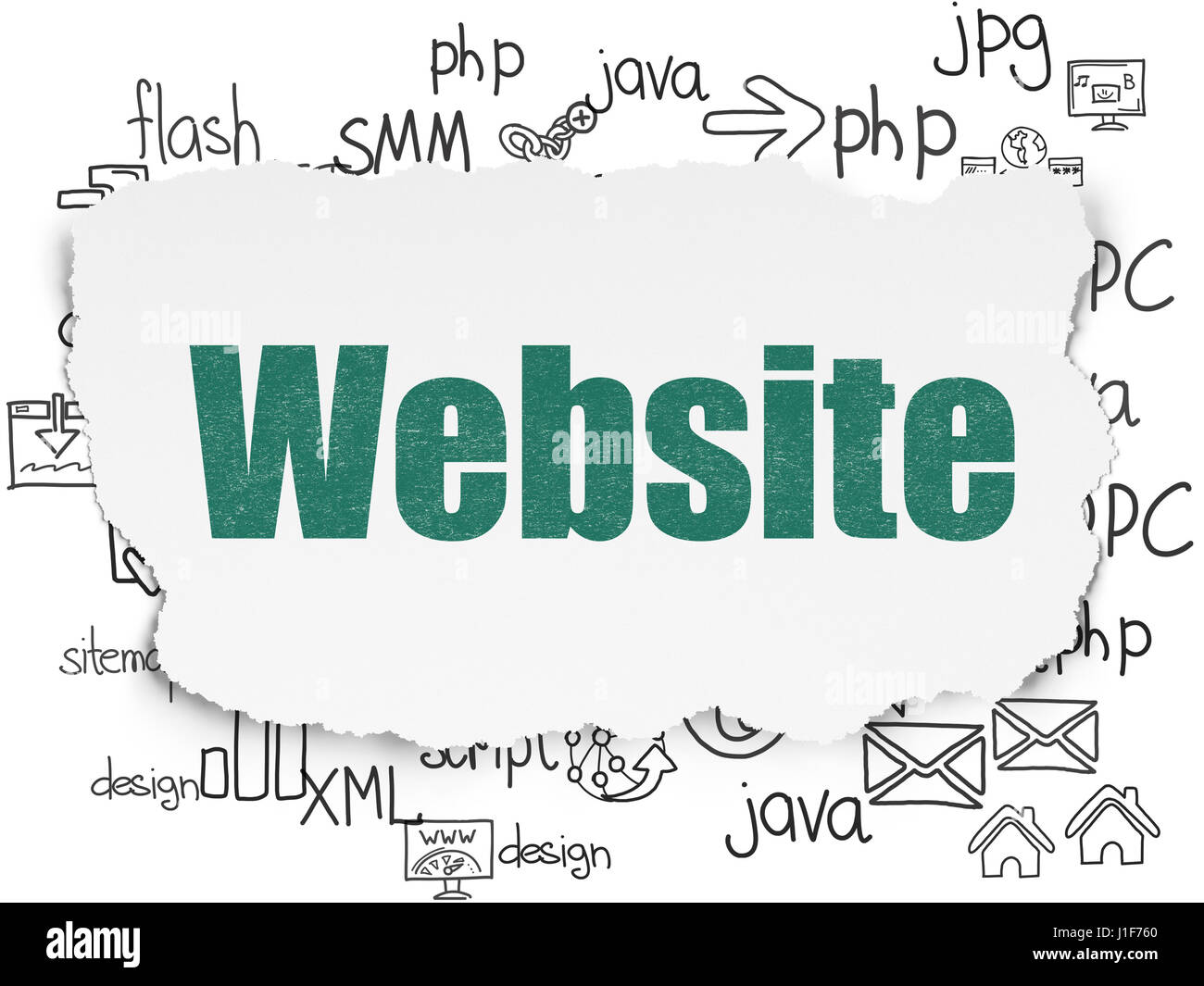 Web design concept: Website on Torn Paper background Stock Photo - Alamy