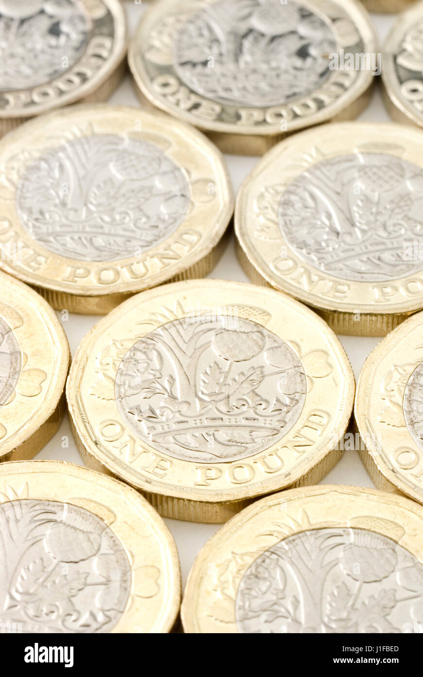Group of Pound Coins Stock Photo