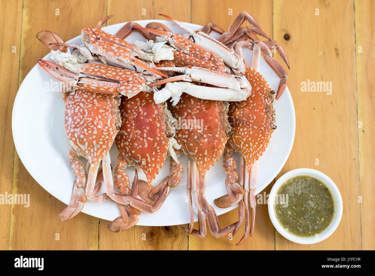 steamed crab with spicy dip, thai style, seafood Stock Photo Alamy