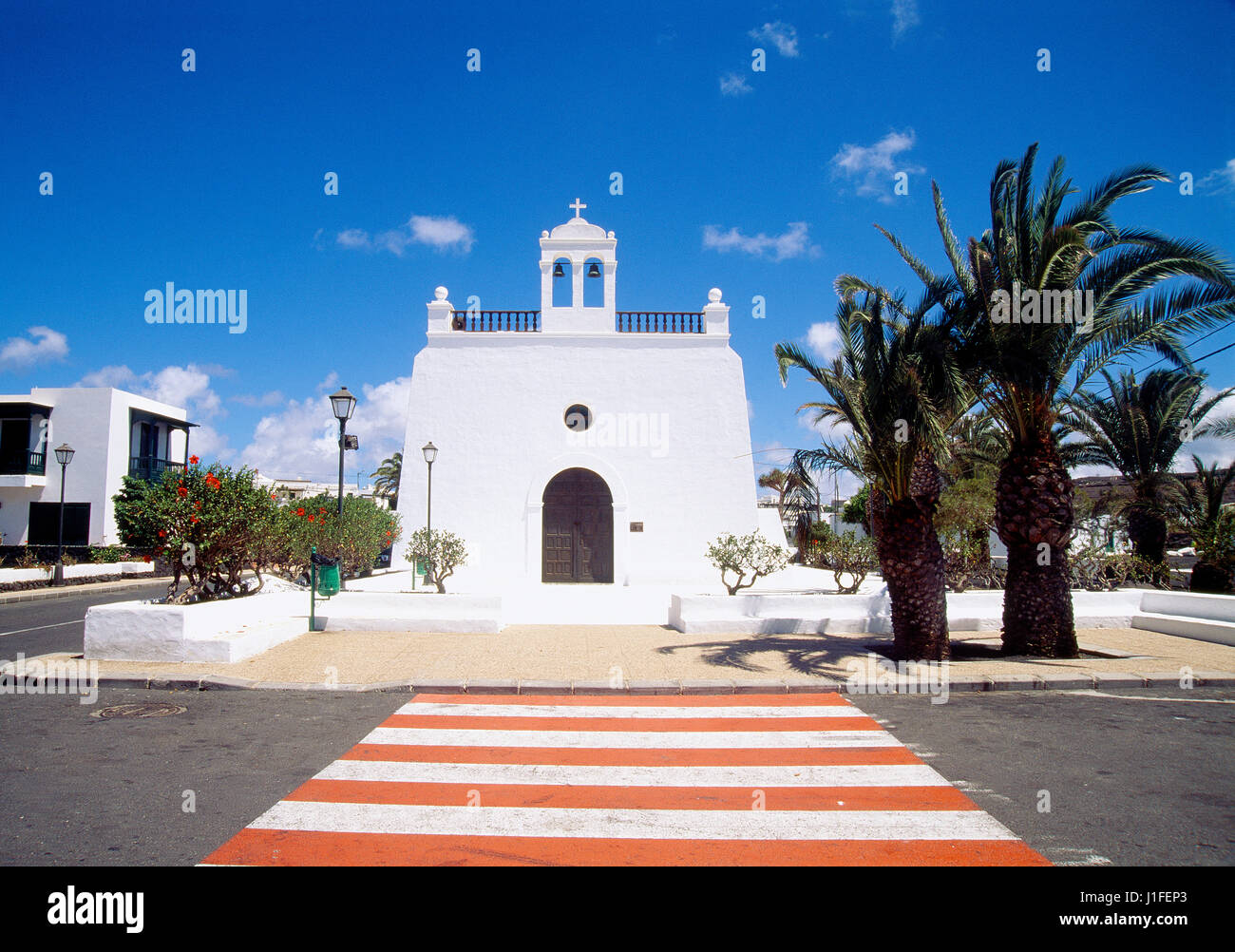 Church. Uga, Lanzarote island, Canary Islands, Spain. Stock Photo
