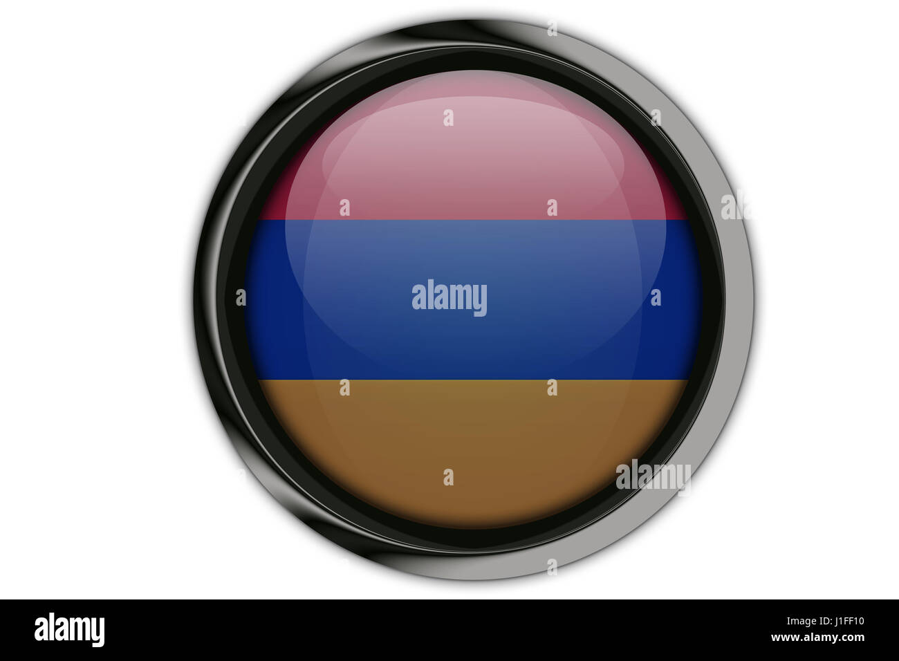 Armenia flag in the button pin Isolated on White Background Stock Photo ...