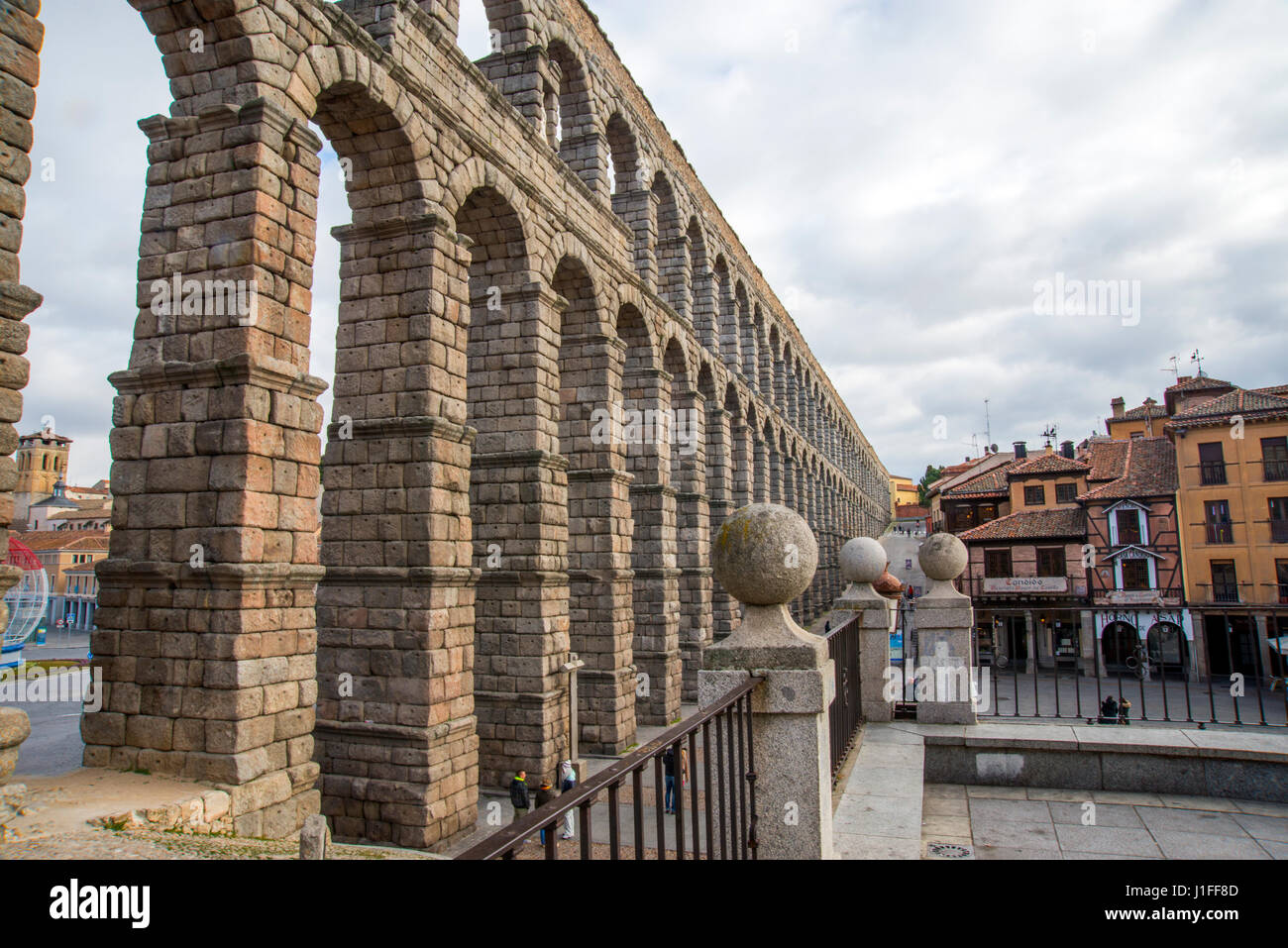Roman Aqueduct. Segovia, Spain. Stock Photo