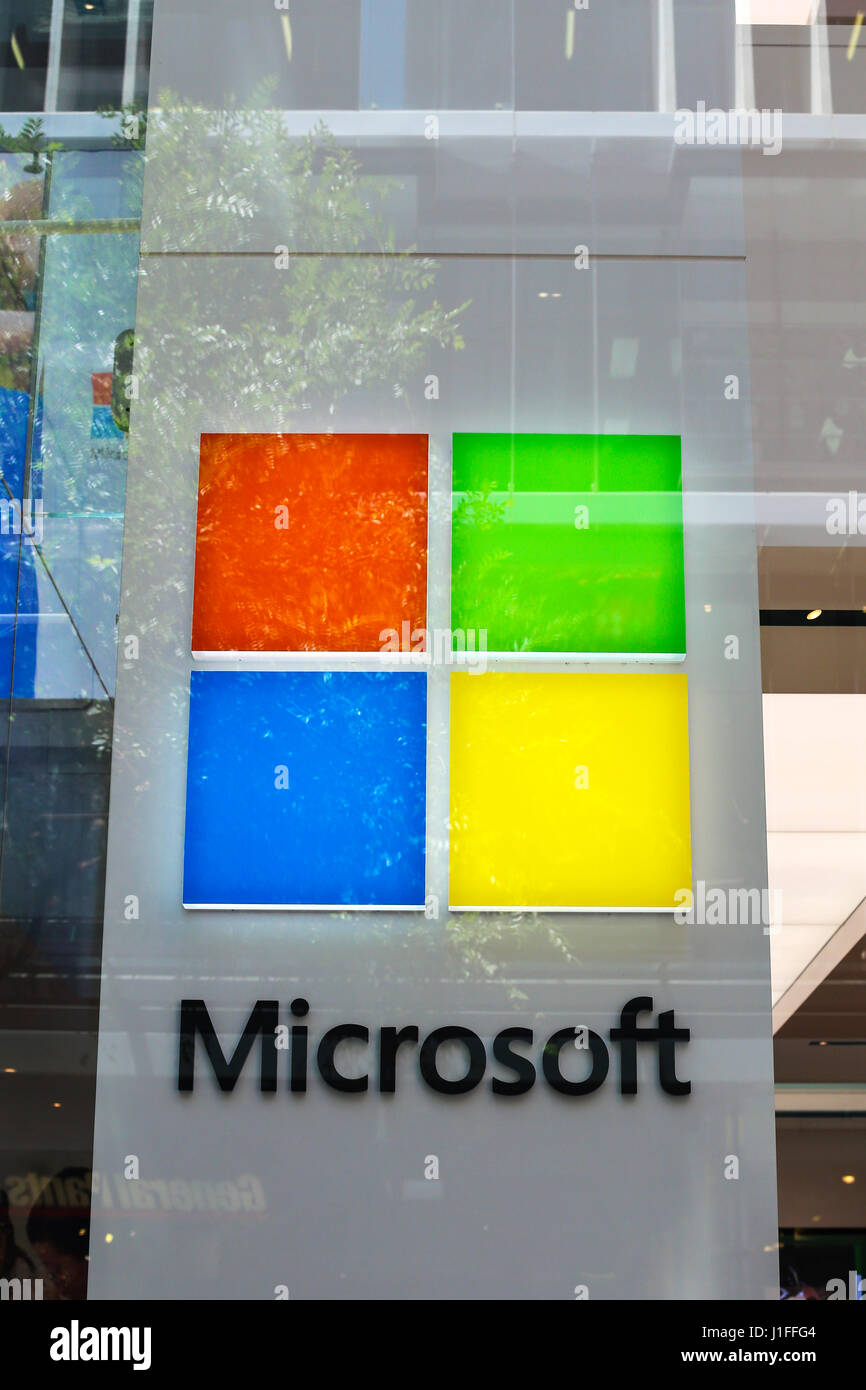 SYDNEY, AUSTRALIA JANUARY 23, 2017 Detail of Microsoft store in