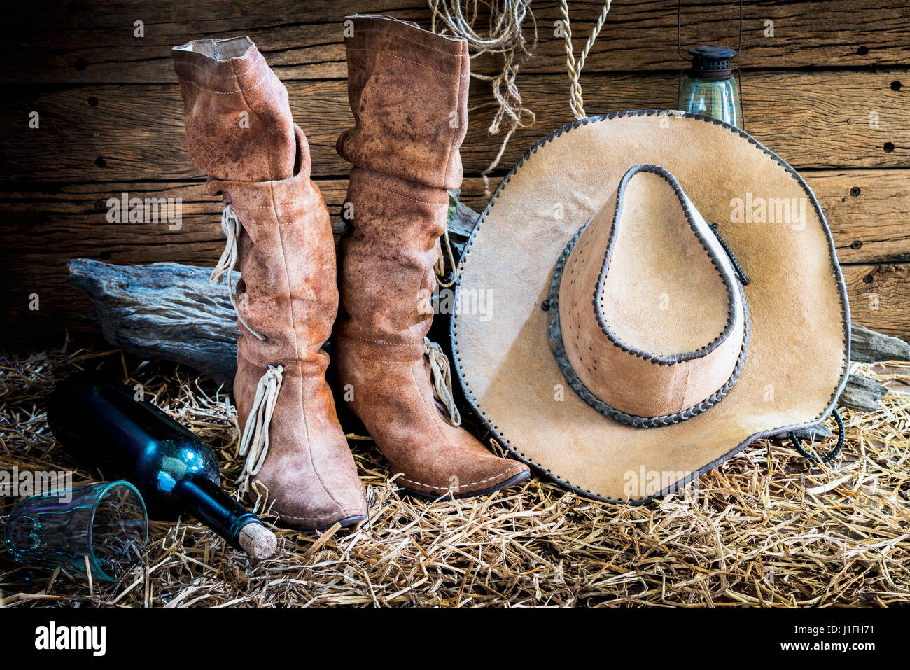 old akubra hat and R M Williams boots outback Australia dsc 2363 Stock  Photo - Alamy