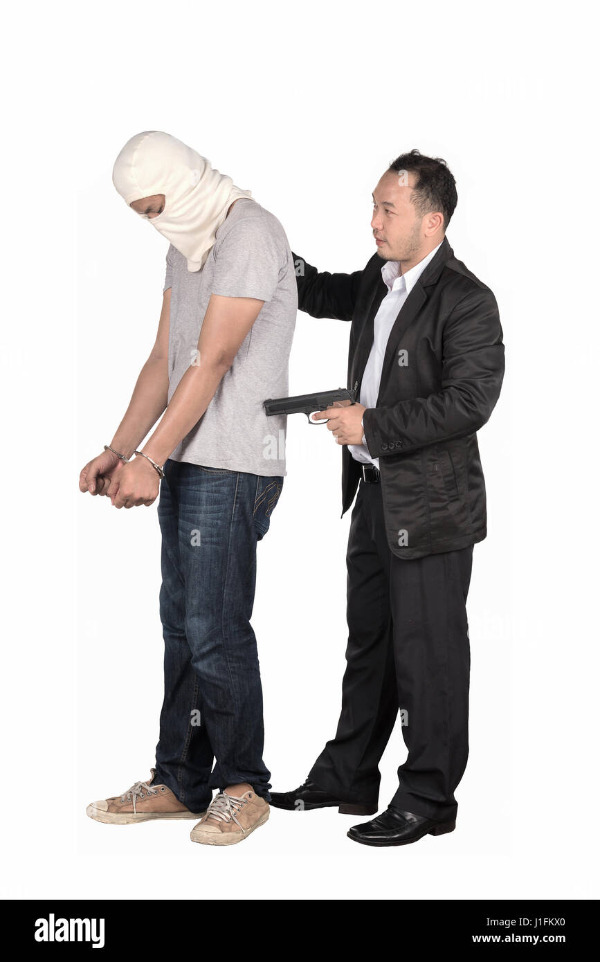 He was arrested for theft and fraud Stock Photo