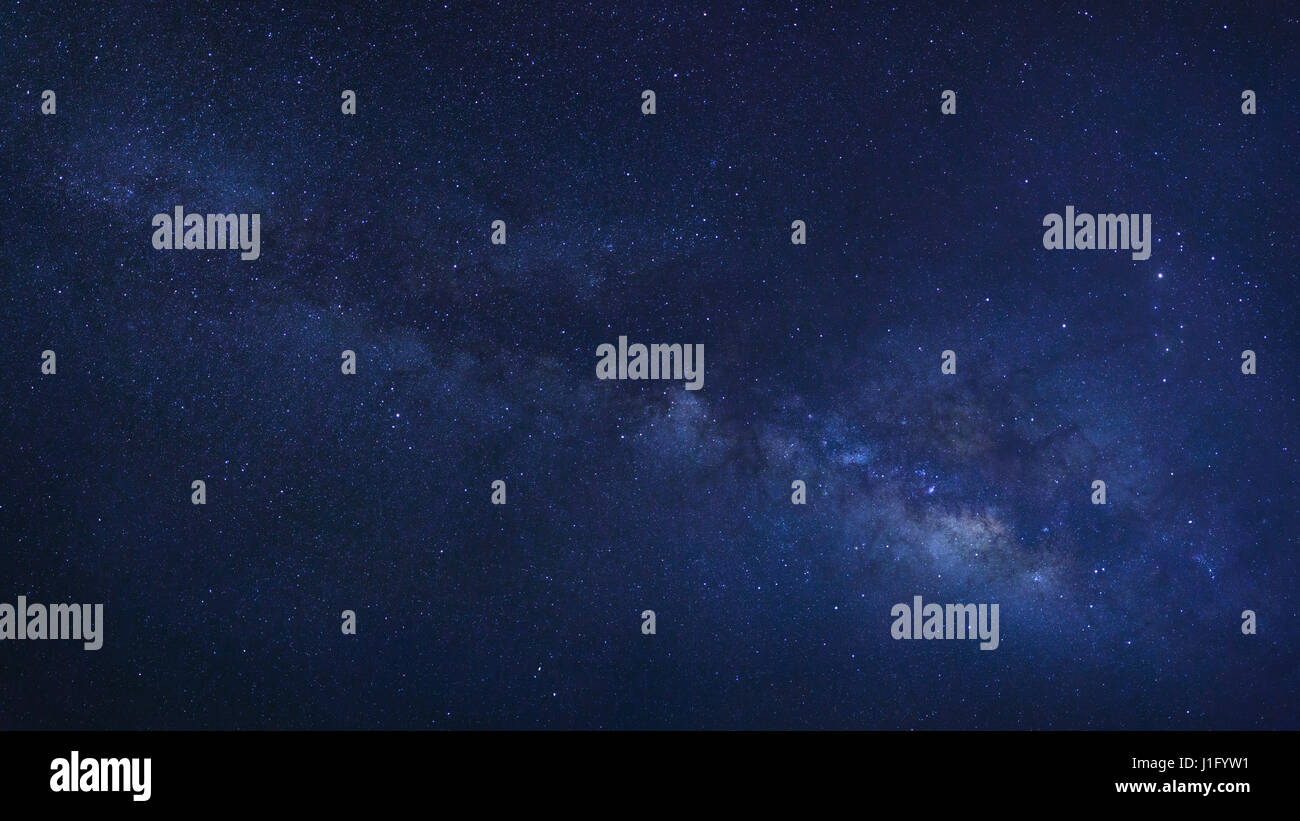Panorama Milky way galaxy with stars and space dust in the universe ...