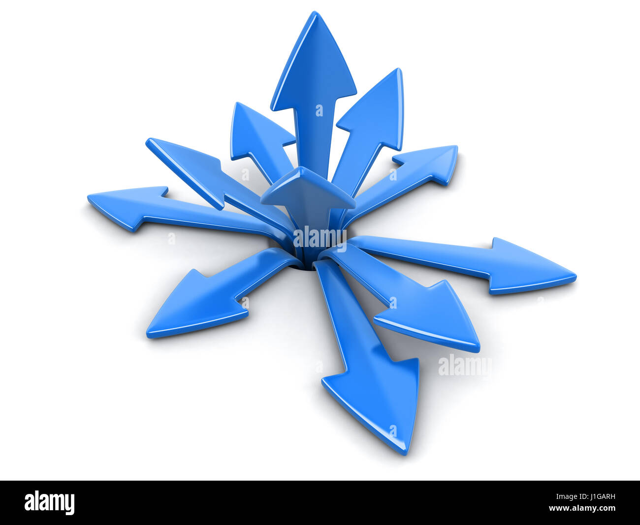 3d image of arrows in different directions. Image with clipping path ...
