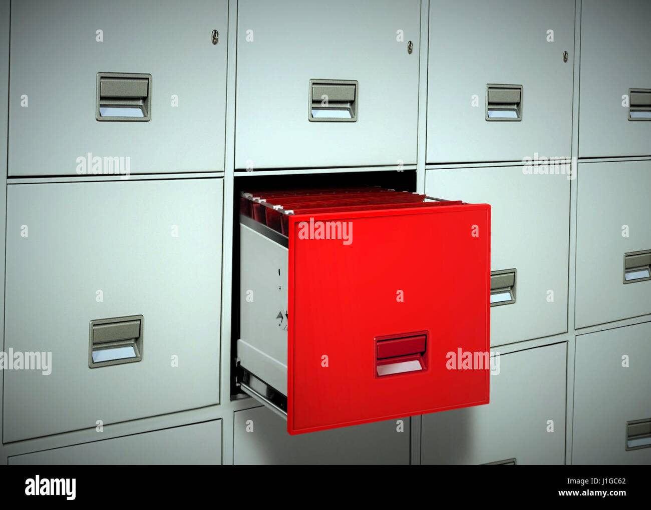 Red File Cabinet Stock Photo 138658410 Alamy