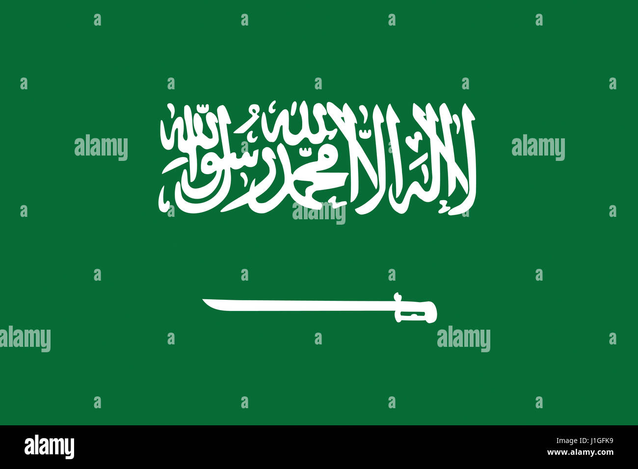 Illustration of the flag of Saudi Arabia Stock Photo