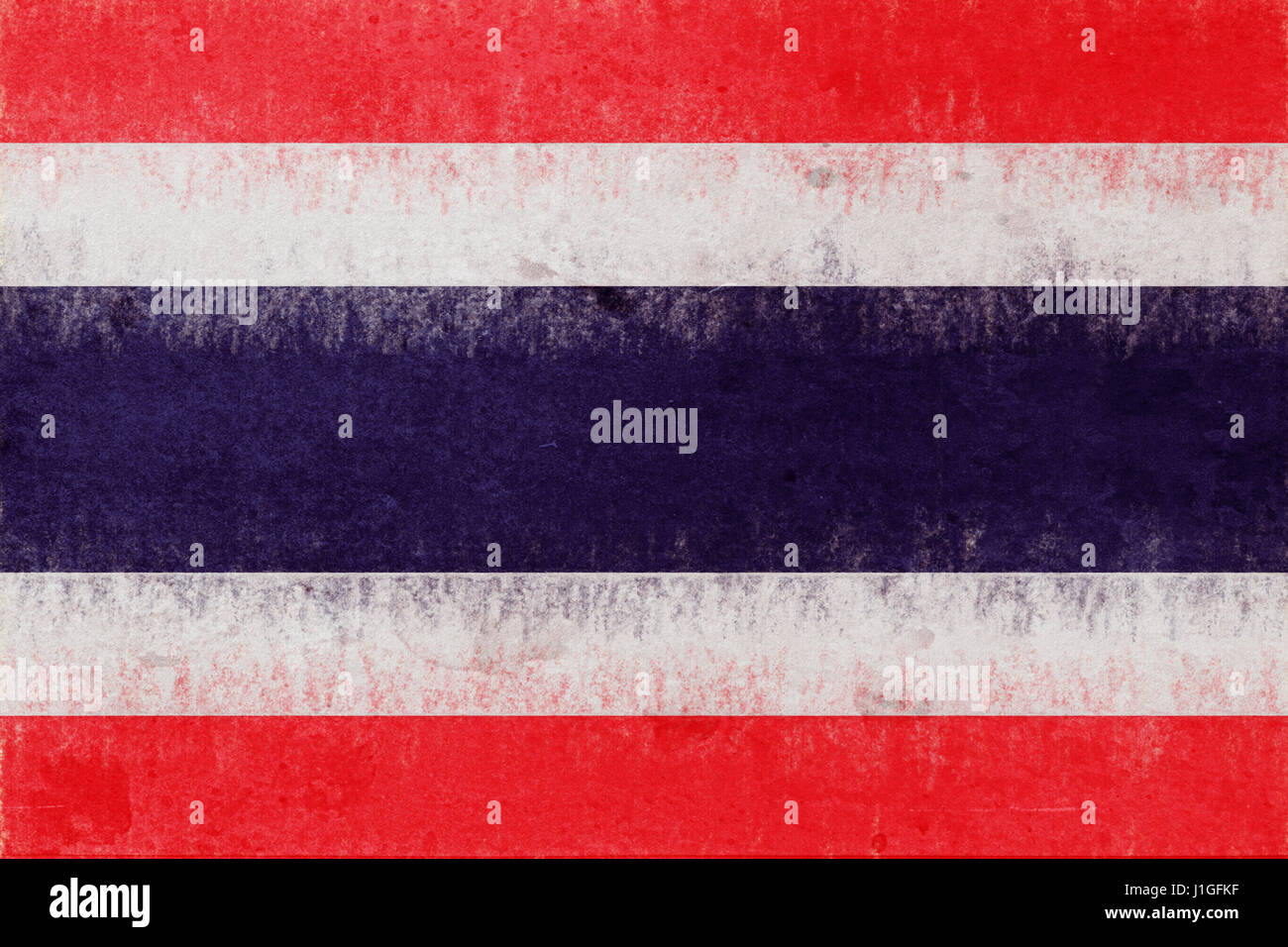 Illustration of the flag of Thailand with a grunge look. Stock Photo
