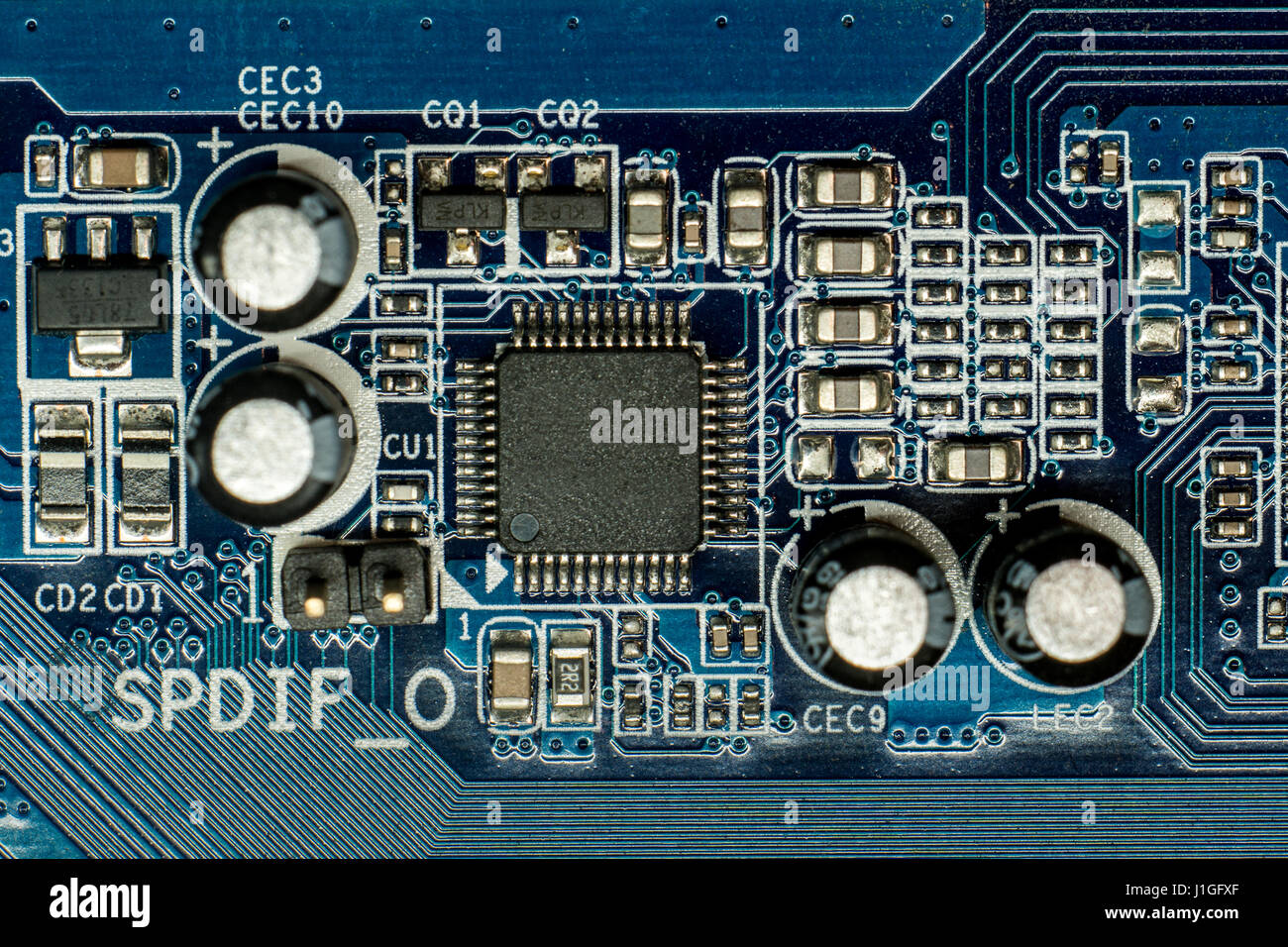computer blue color motherboard detail Stock Photo Alamy