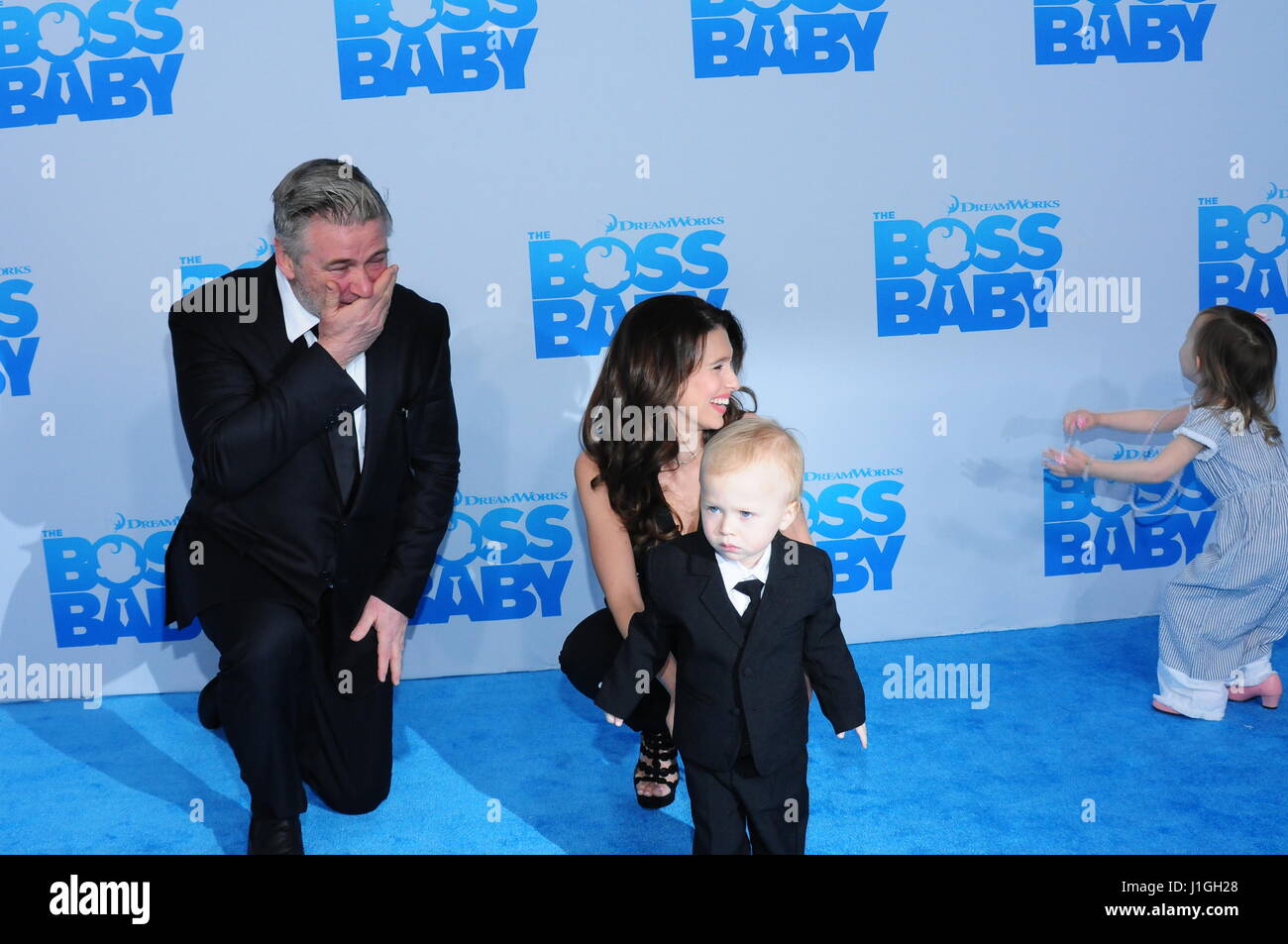 Alec Baldwin, Hilaria Baldwin, Rafael Thomas Baldwin and Carmen