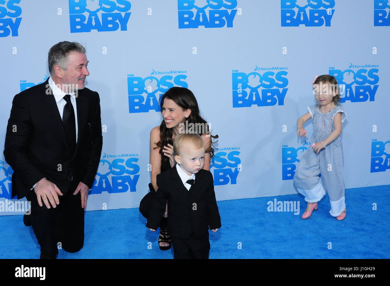 Alec Baldwin, Hilaria Baldwin, Rafael Thomas Baldwin and Carmen