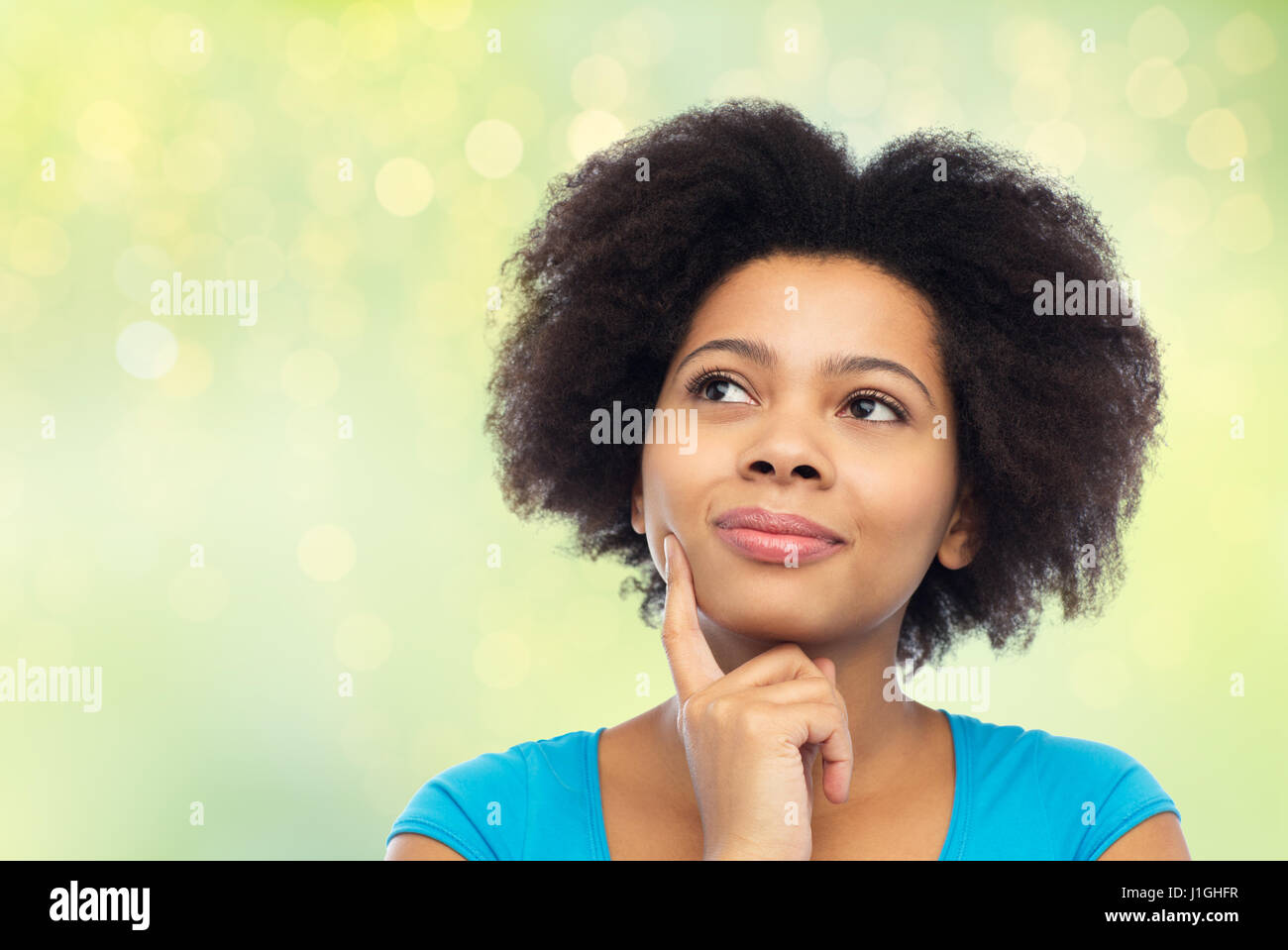 happy african american young woman over white Stock Photo - Alamy