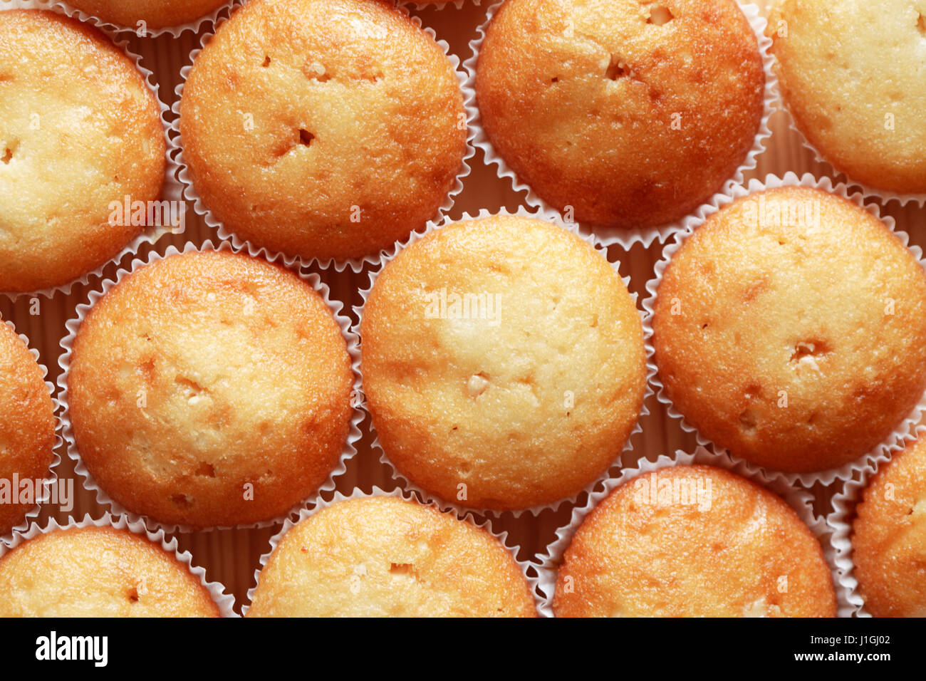 Closeup of fresh-baked muffins. Good background Stock Photo