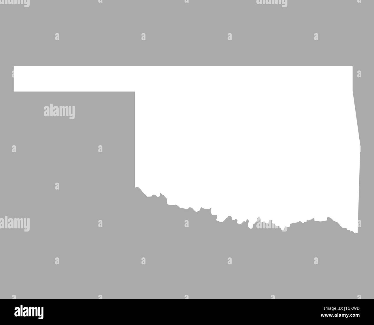 Map of Oklahoma Stock Photo