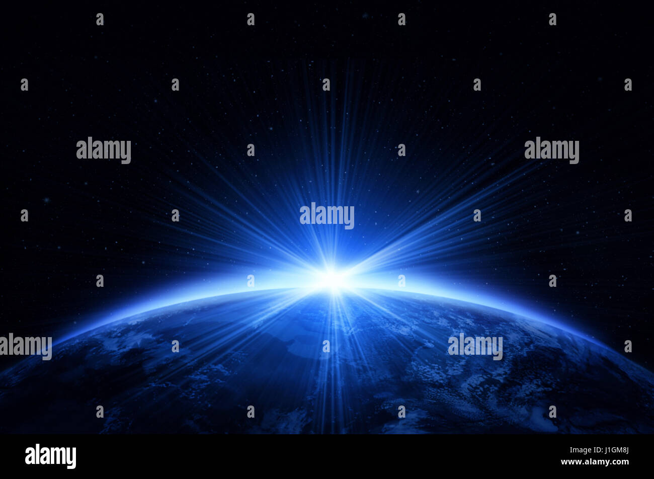 Planet earth with the sunrise Stock Photo - Alamy