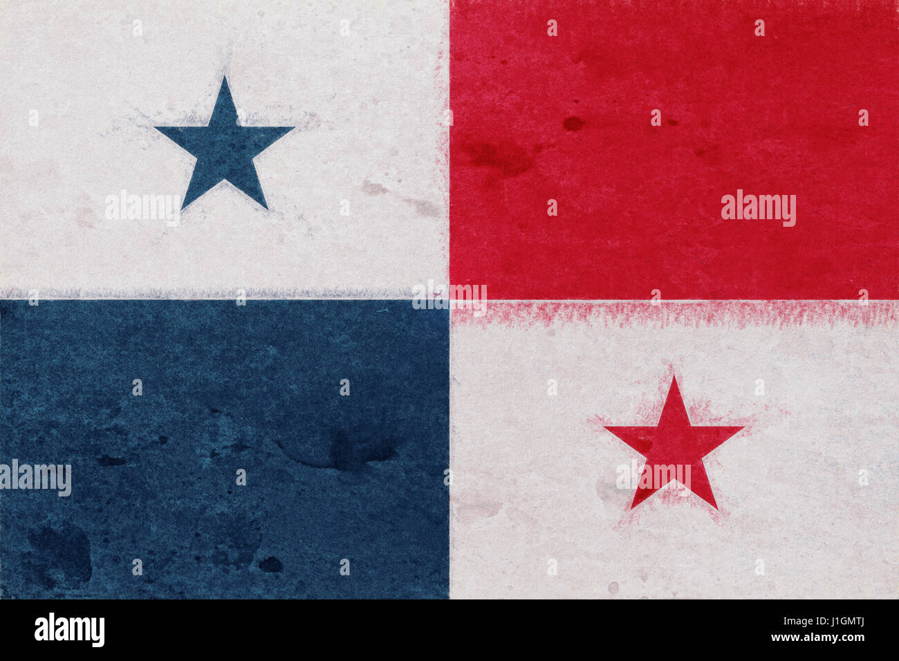 Illustration of the flag of Panama with a gunge texture Stock Photo