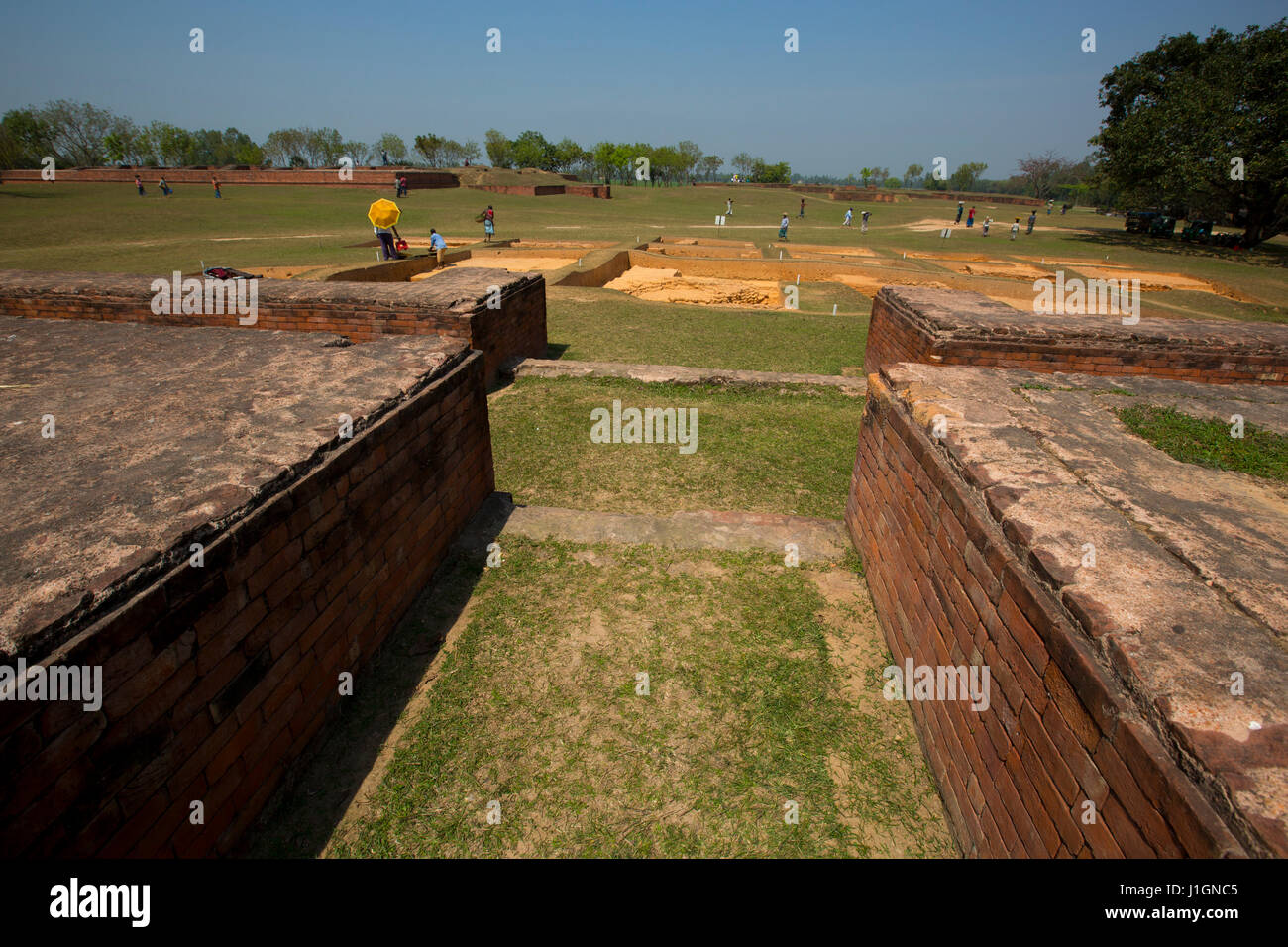 Mahasthangarh is the oldest archaeological site in Bangladesh. It dates back to 700 BCE and was the ancient capital of the Pundra Kingdom. Bogra, Bang Stock Photo