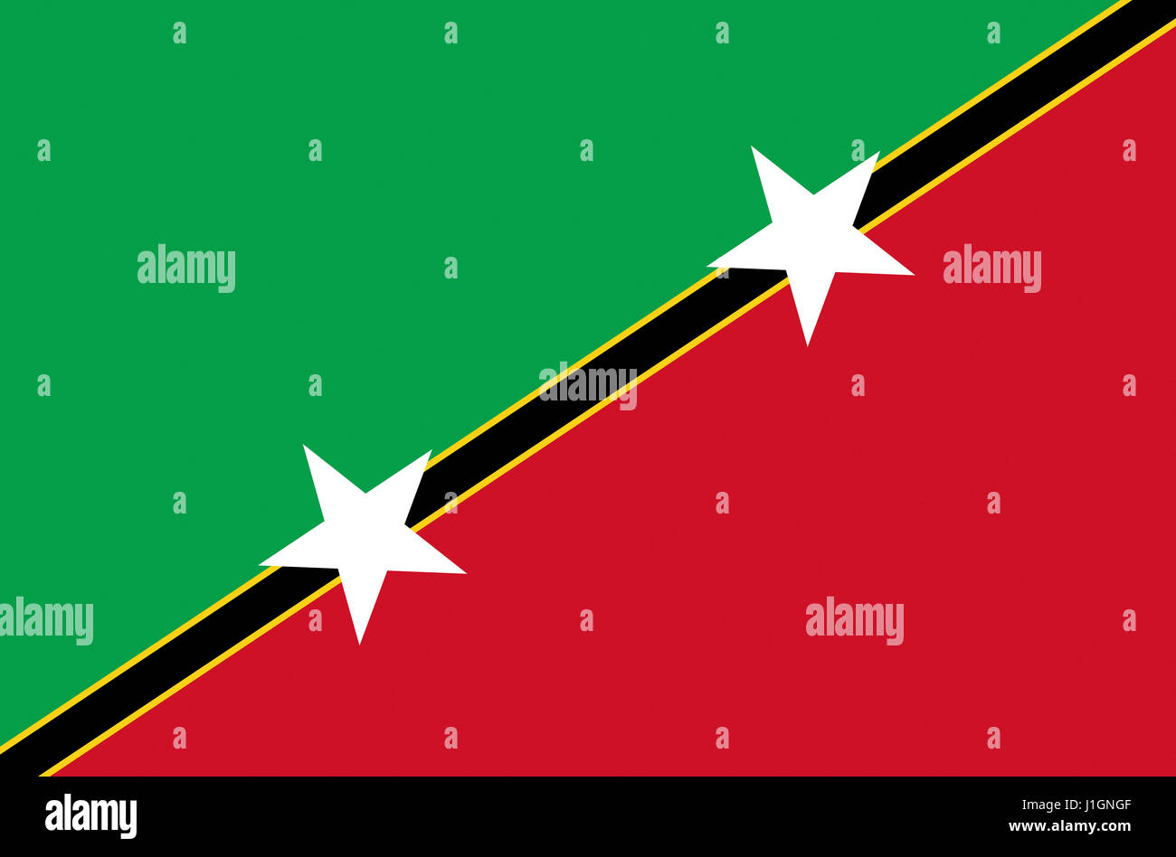 Illustration of the flag of Saint Kitts and Nevis Stock Photo