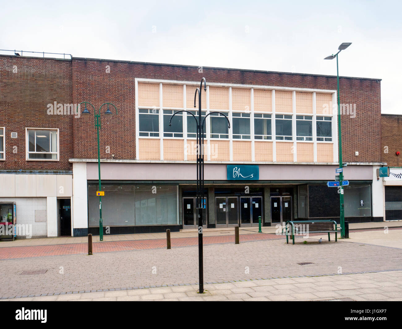 The closed down BHS , British Homes Stores, now demolished in Crewe Cheshire UK Stock Photo