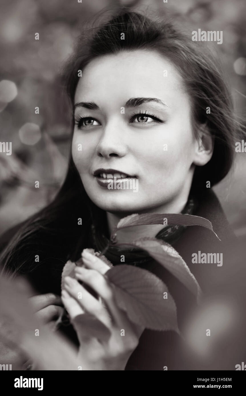 Portrait of beautiful woman outdoors Stock Photo - Alamy