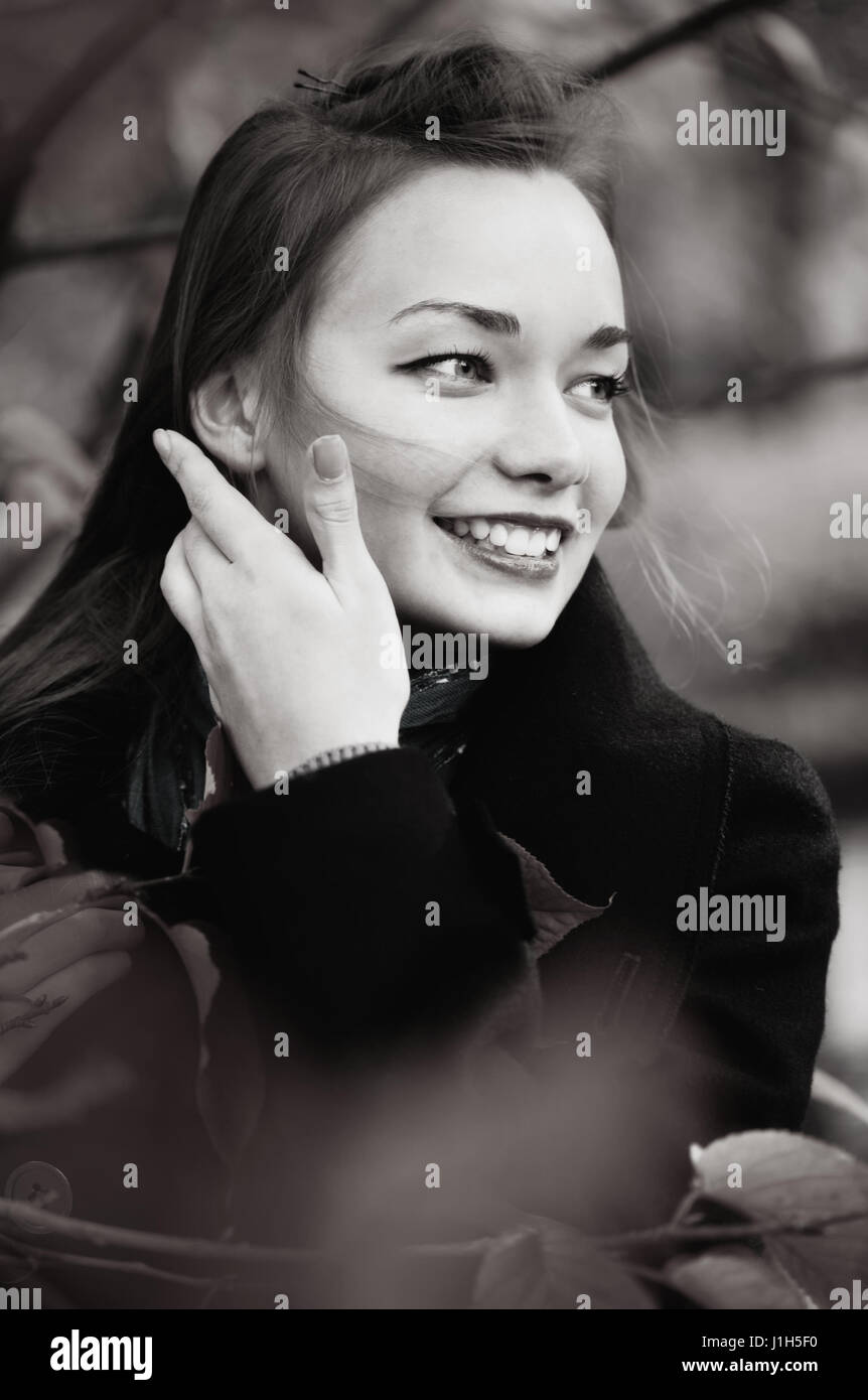 Portrait of beautiful woman outdoors Stock Photo - Alamy