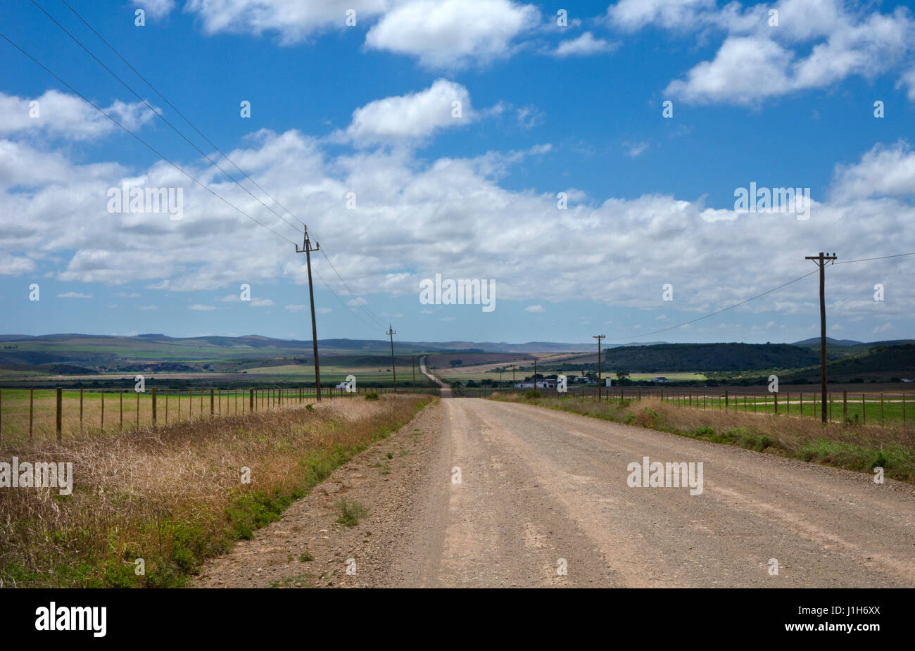 dirt track road in western cape, south africa Stock Photo