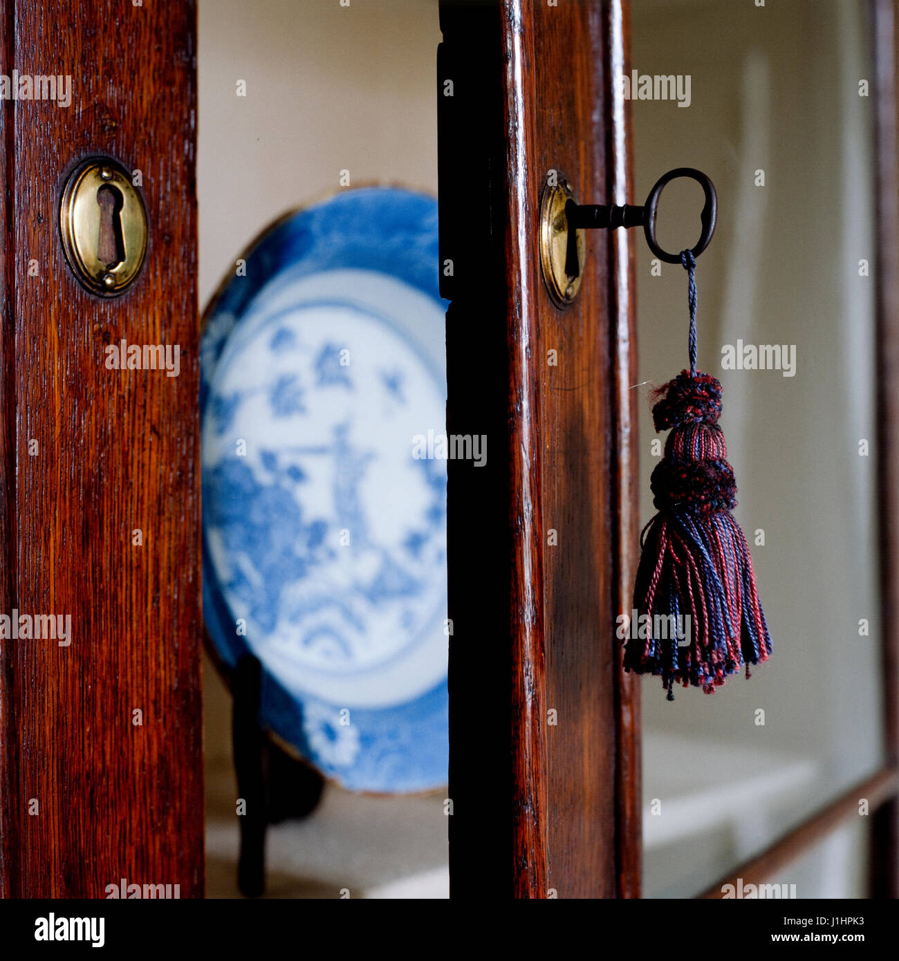 Close up of display cabinet. Stock Photo