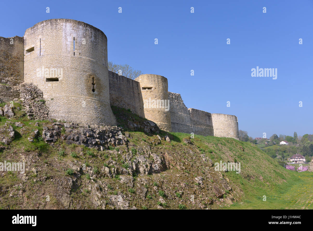 Castle of William the Conqueror of Falaise, a commune in the Calvados department in the Basse-Normandie region in northwestern France Stock Photo