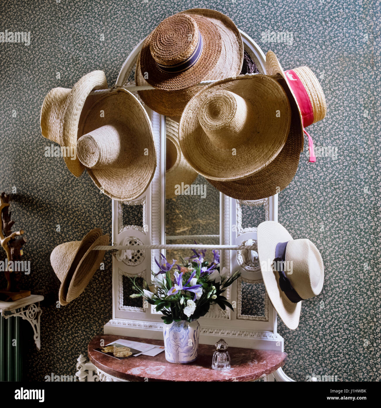 Old fashioned hat rack. Stock Photo