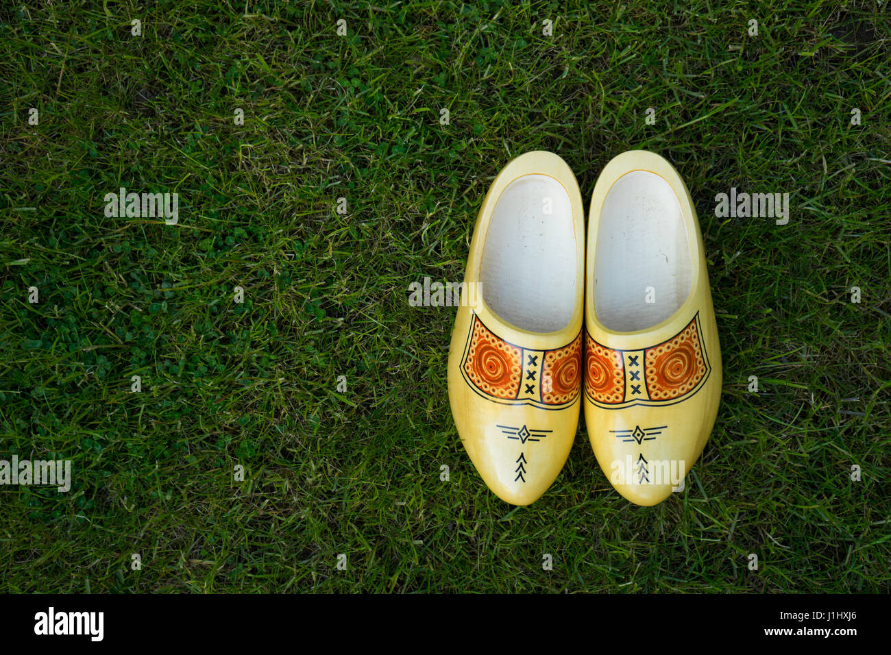 Wooden shoes yellow grass hi-res stock photography and images - Alamy