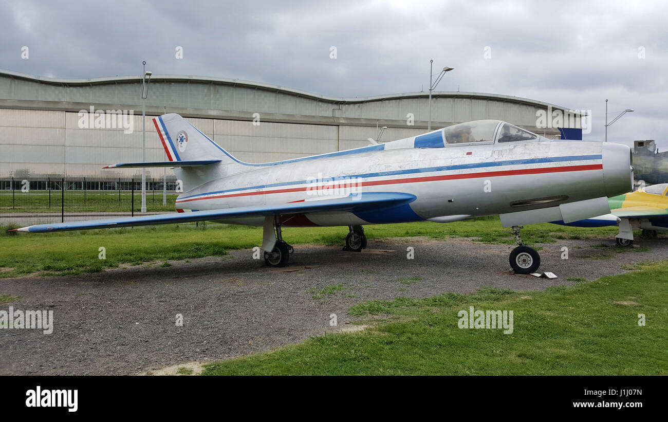 Dassault Mystere IV A at the museum of the Ailes Anciennes de Toulouse in Blagnac, France. Stock Photo