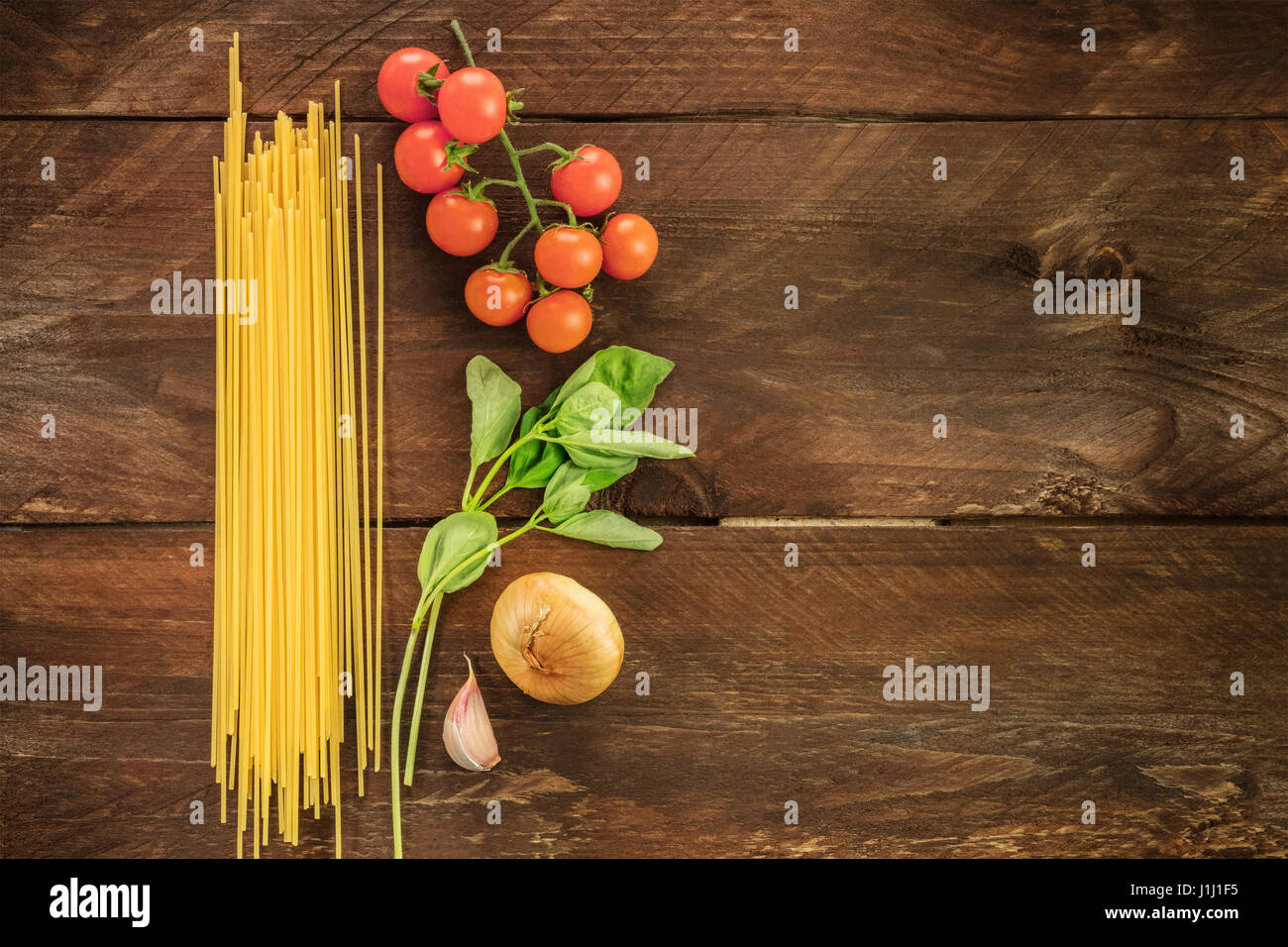Basic pasta ingredients, spaghetti and vegetables Stock Photo Alamy