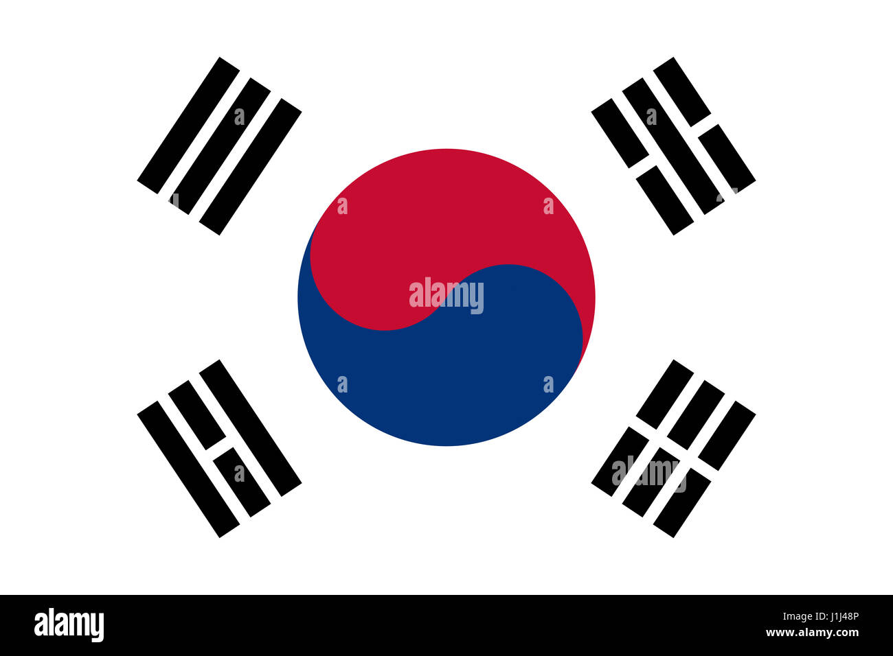 Illustration of the flag of South Korea Stock Photo