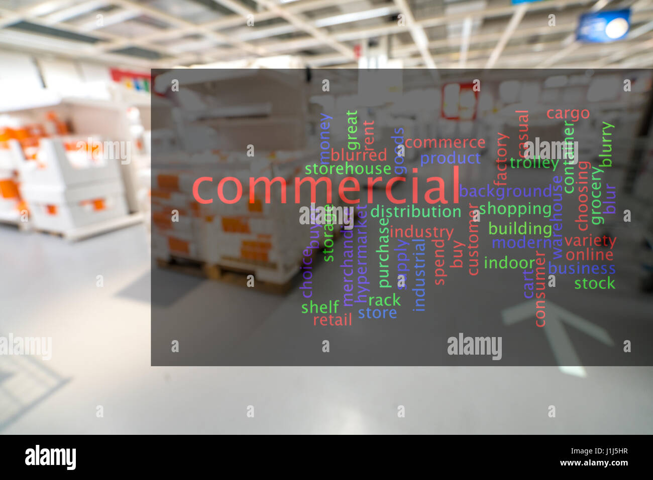 Warehouse or storehouse with blur background Stock Photo - Alamy