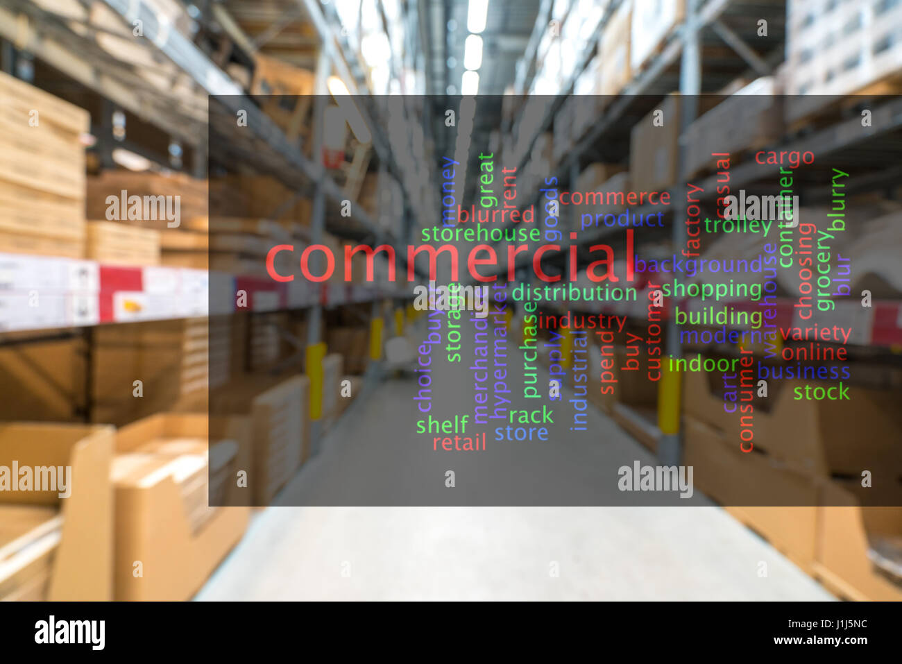 Warehouse or storehouse with blur background Stock Photo - Alamy