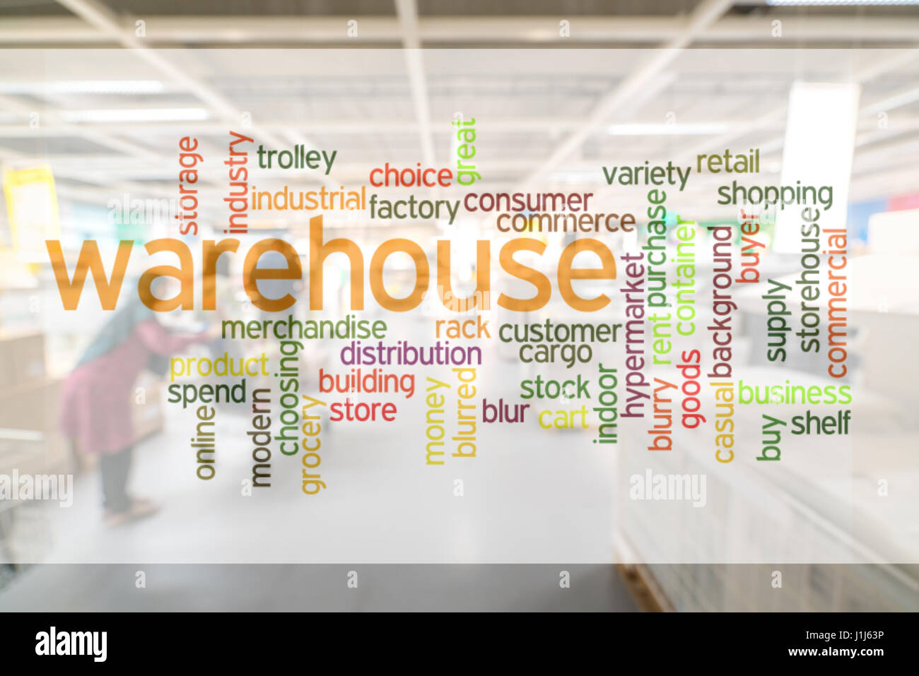 Warehouse or storehouse with blur background Stock Photo - Alamy