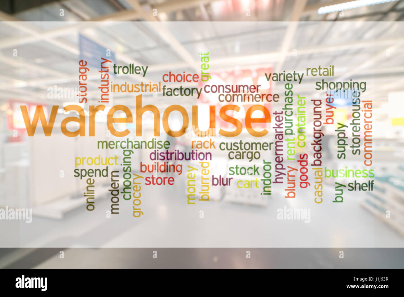 Warehouse or storehouse with blur background Stock Photo - Alamy