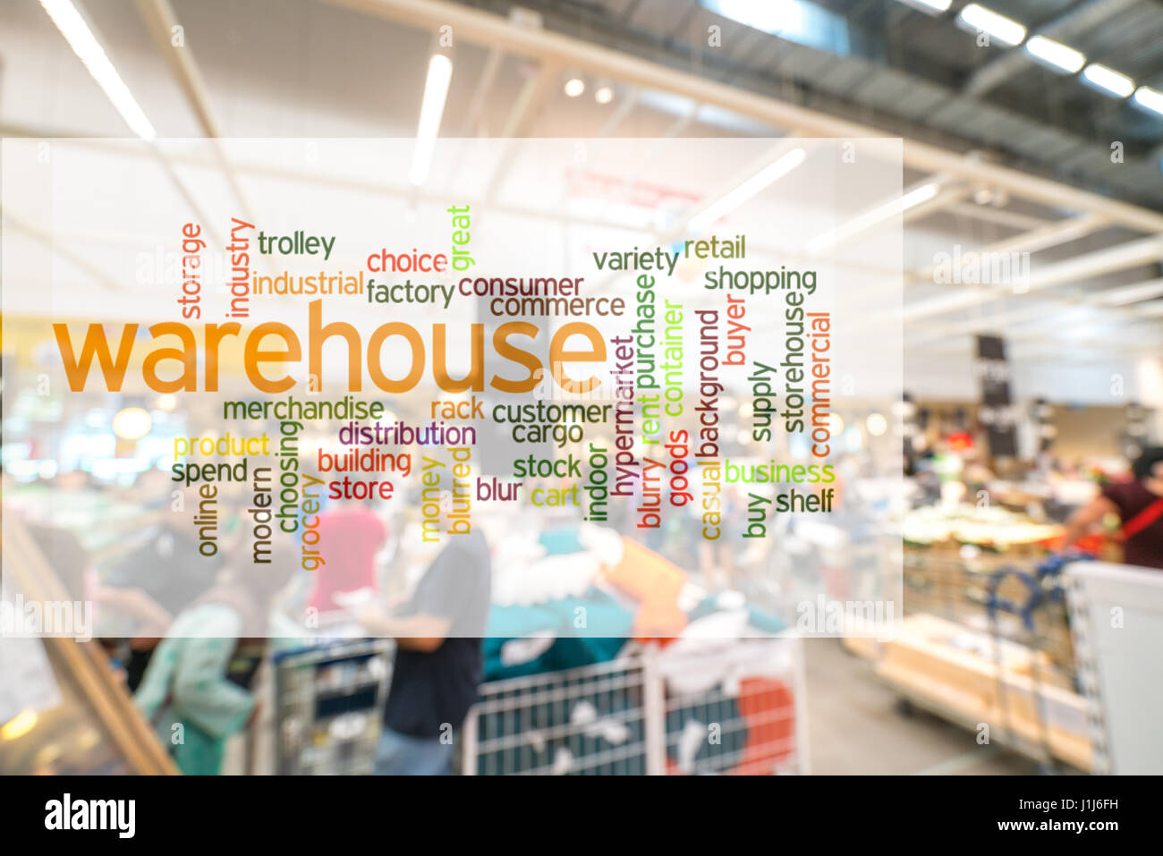 Warehouse or storehouse with blur background Stock Photo - Alamy