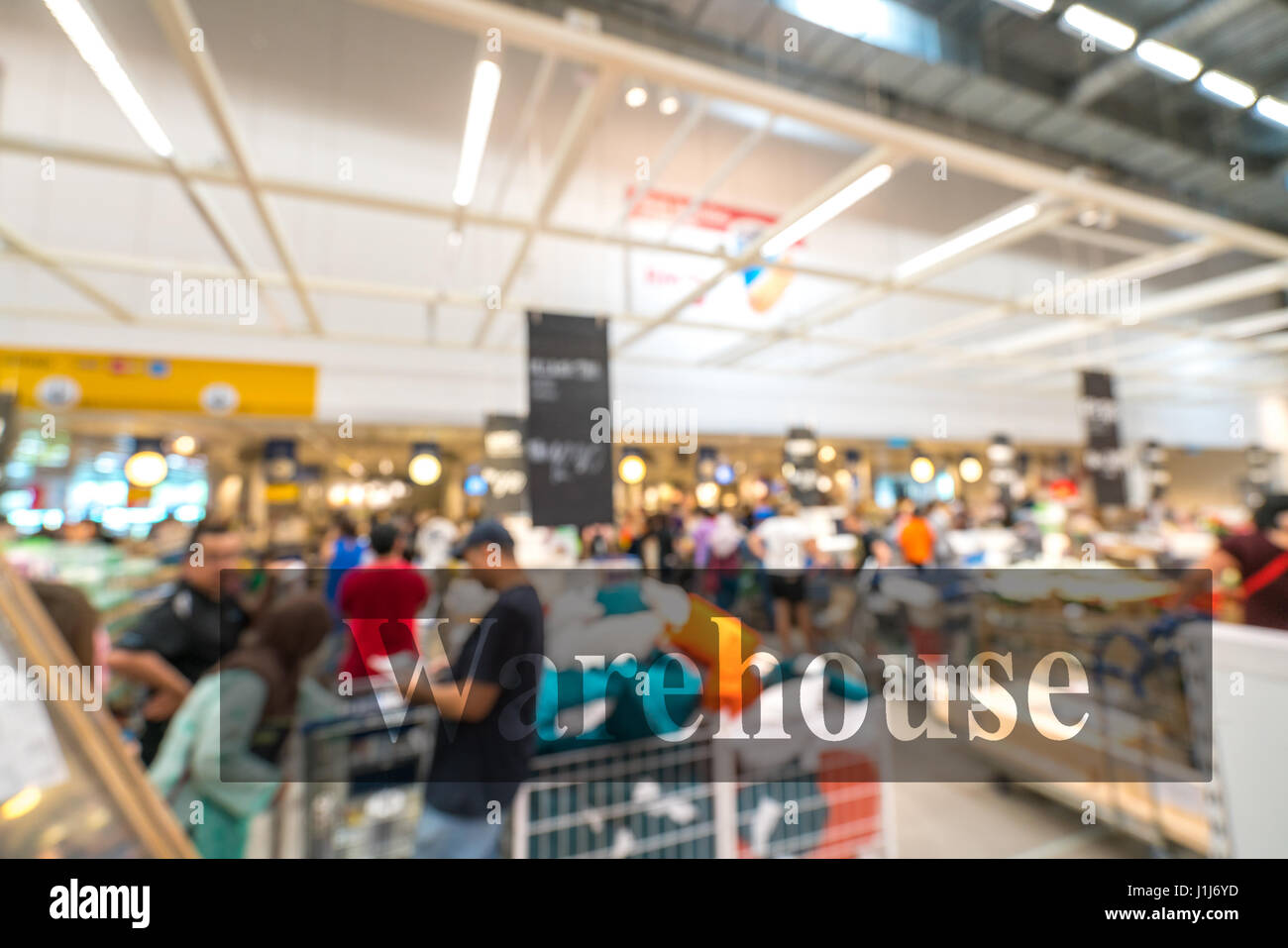 Warehouse or storehouse with blur background Stock Photo - Alamy