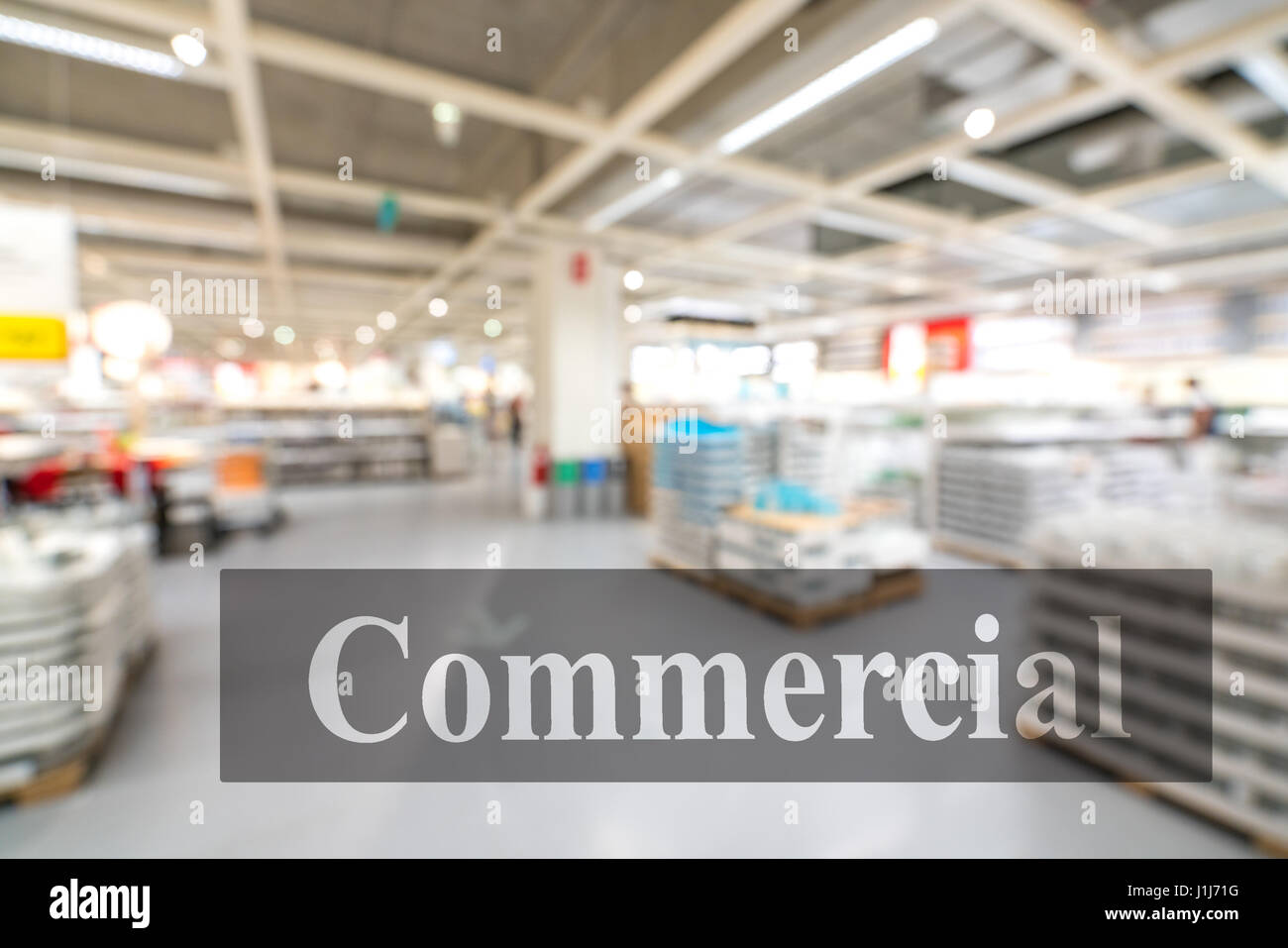 Warehouse or storehouse with blur background Stock Photo - Alamy