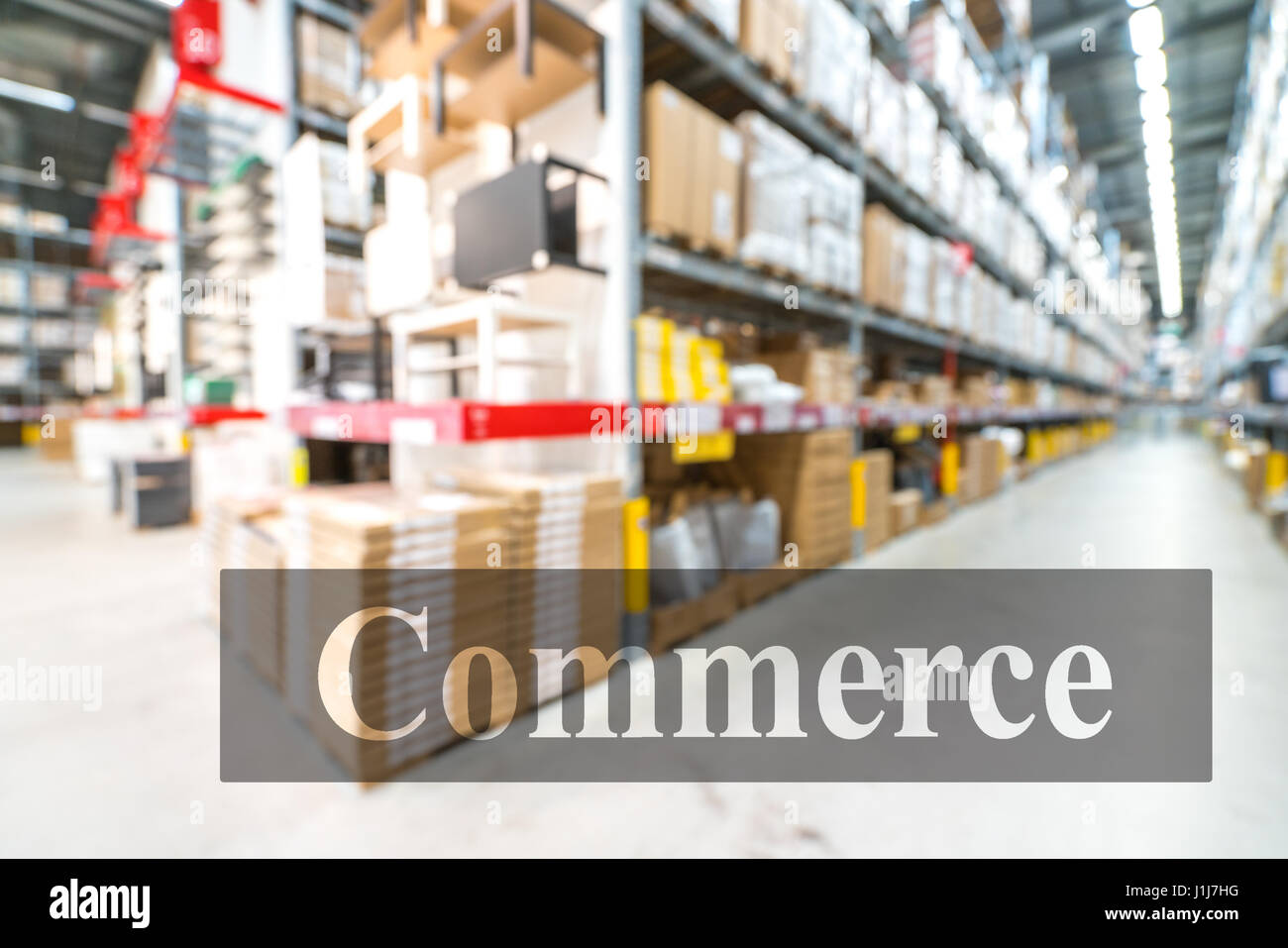 Warehouse or storehouse with blur background Stock Photo - Alamy