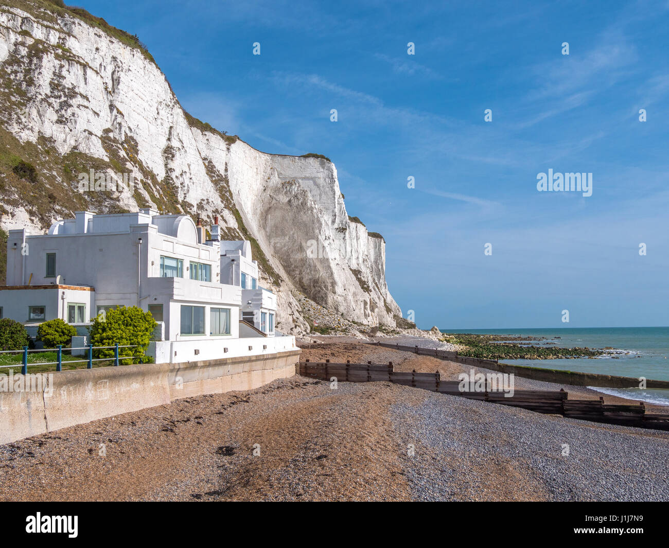 The White Cliffs of Dover at St. Margarets Bay, Dover, UK. Stock Photo